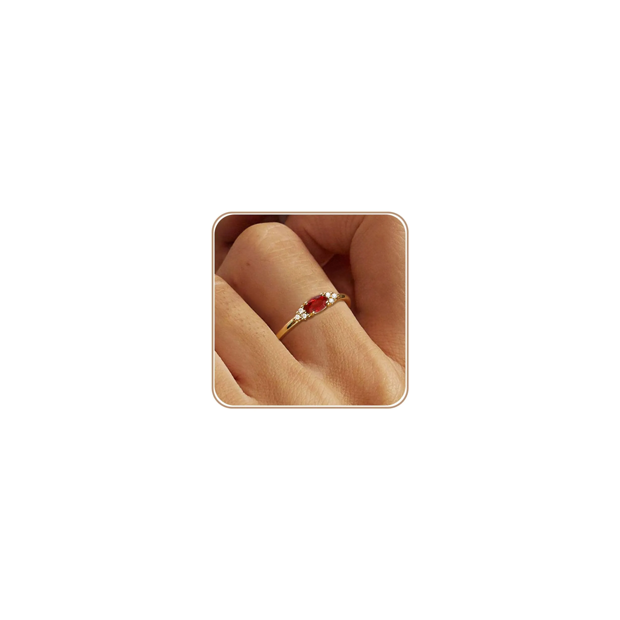 ZNBOH Anelli Donna Oro 18K con Pietra Portafortuna Anello con Acquamarina Ametista Citrino Diamante Simulato Zirconi Anello Mignolo Fedi Nuziali Fedine Fidanzamento Regalo Compleanno Anniversario - immagine 1