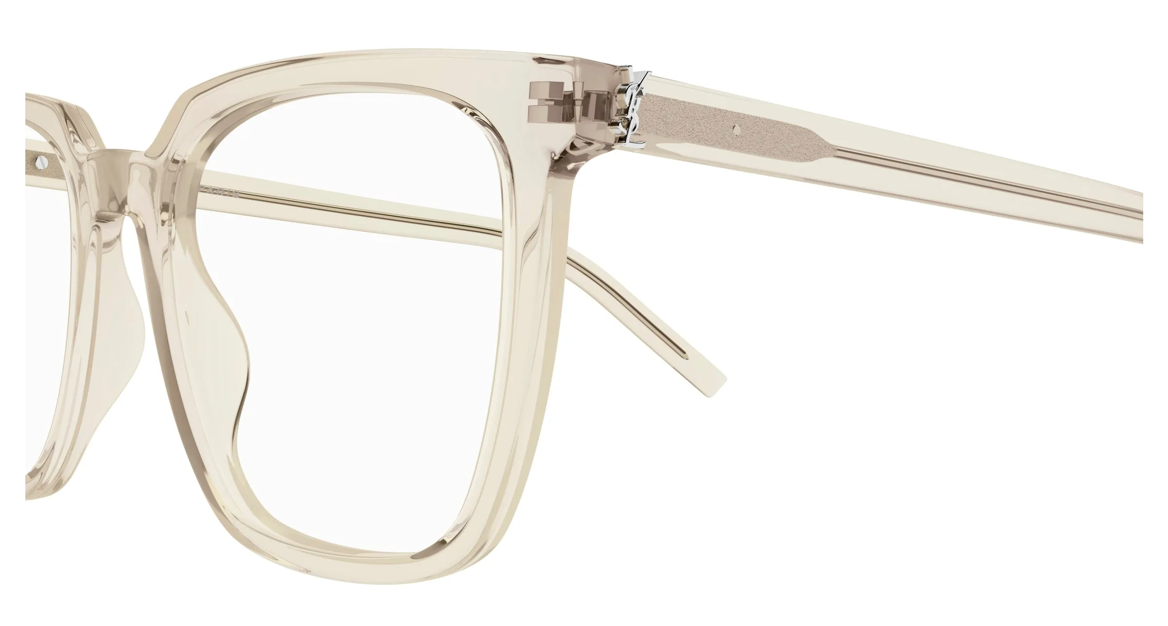 SAINT LAURENT SL M146 OPT 004 Montature da vista Acetato Beige Trasparente Squadrata ["Antiriflesso"] - immagine 3