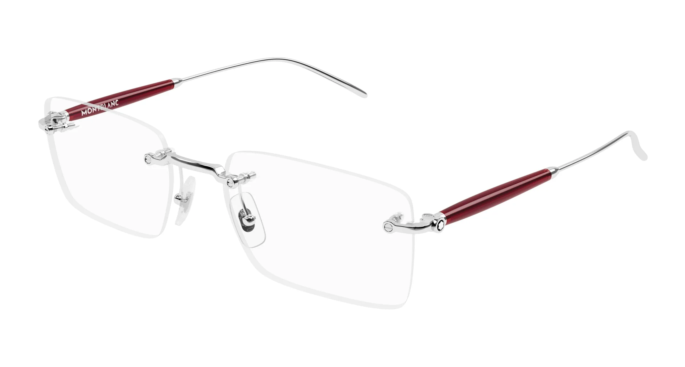 Montblanc MB0411O 003 Montature da vista Metallo Argento Trasparente Squadrata - immagine 1