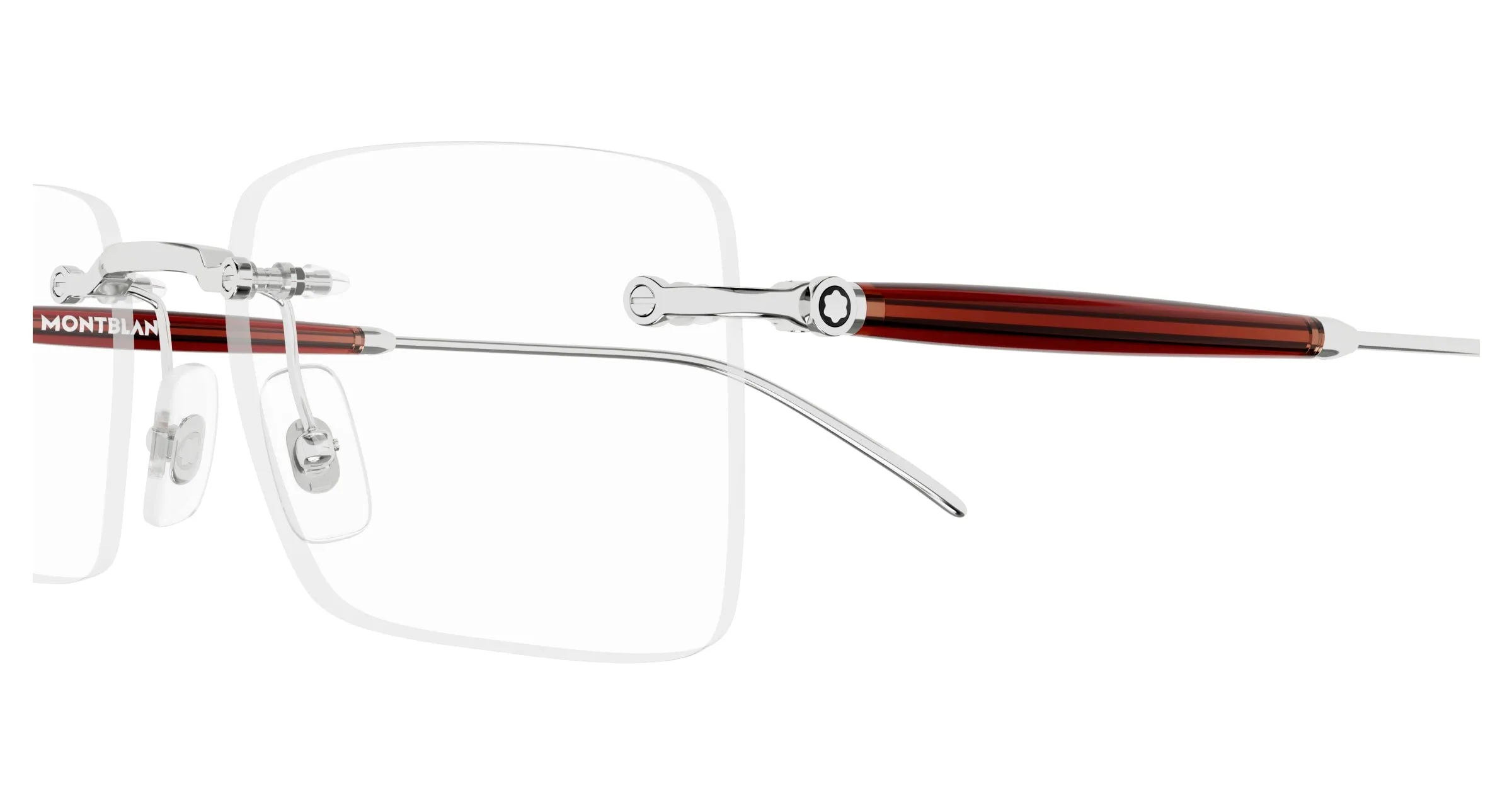 Montblanc MB0411O 003 Montature da vista Metallo Argento Trasparente Squadrata - immagine 3