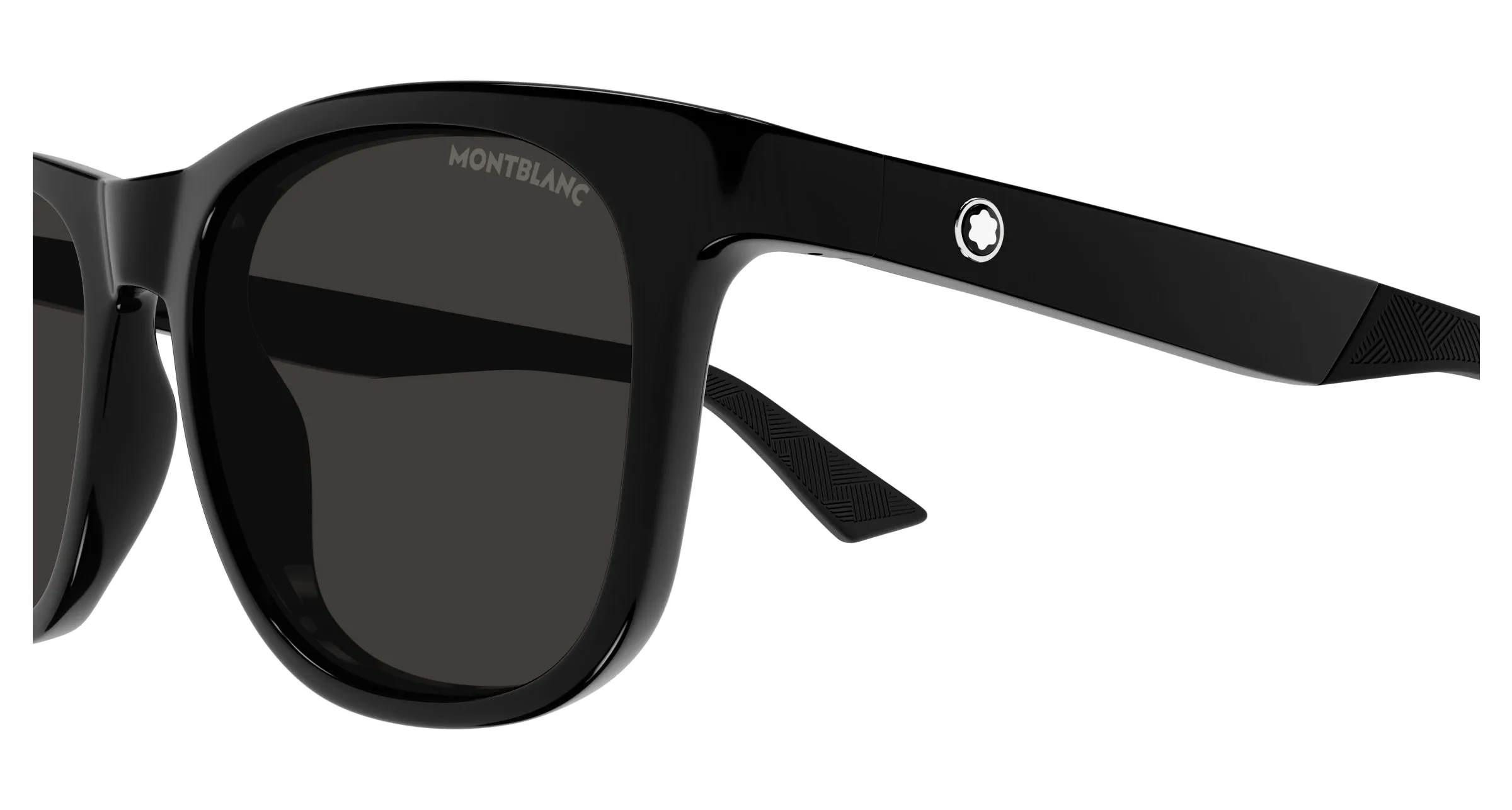 Montblanc MB0400S 001 Occhiali da sole Iniettato Nero Grigio Squadrata - immagine 3