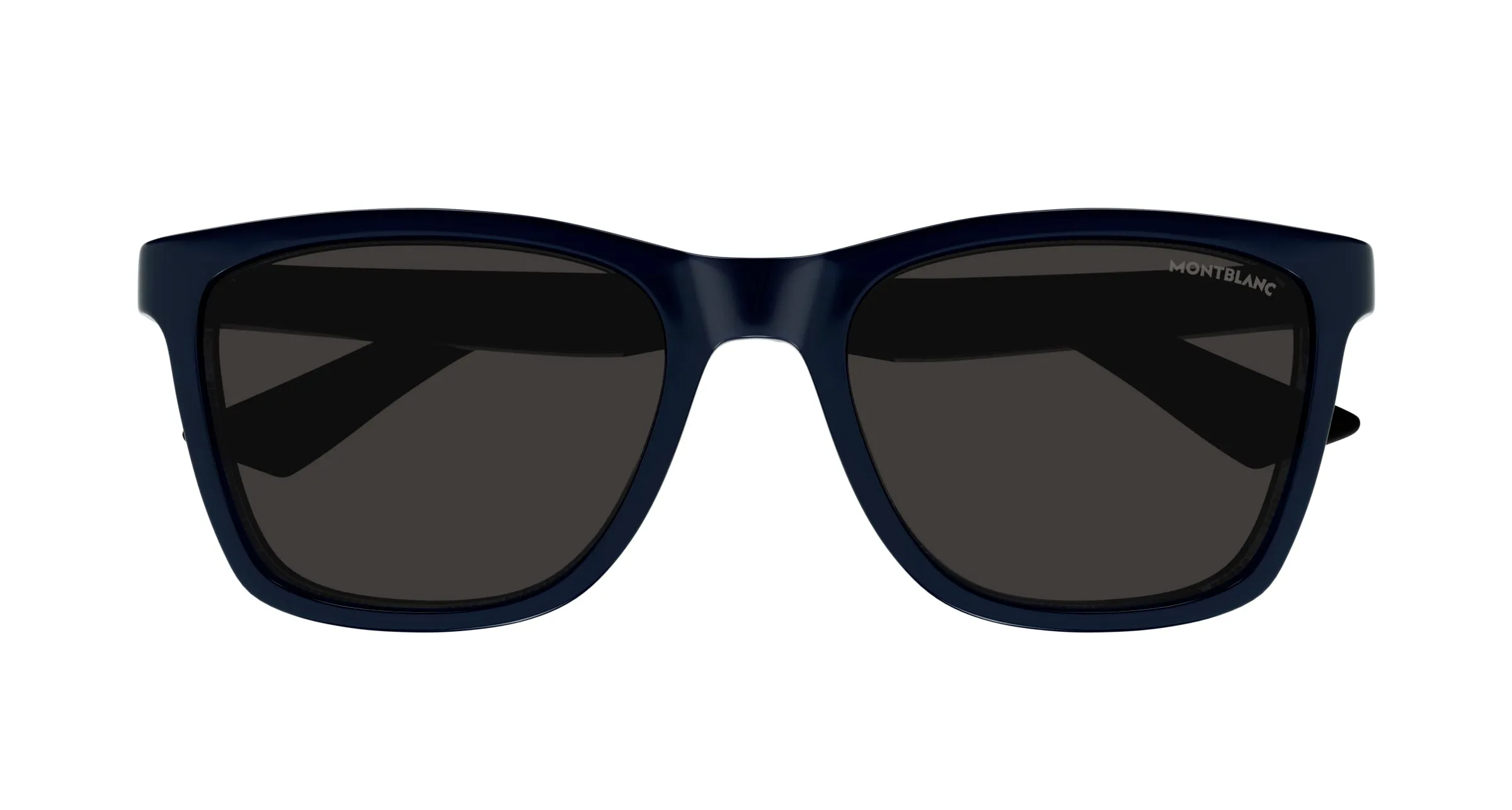 Montblanc MB0399S 004 Occhiali da sole Iniettato Blu Grigio Squadrata - immagine 2