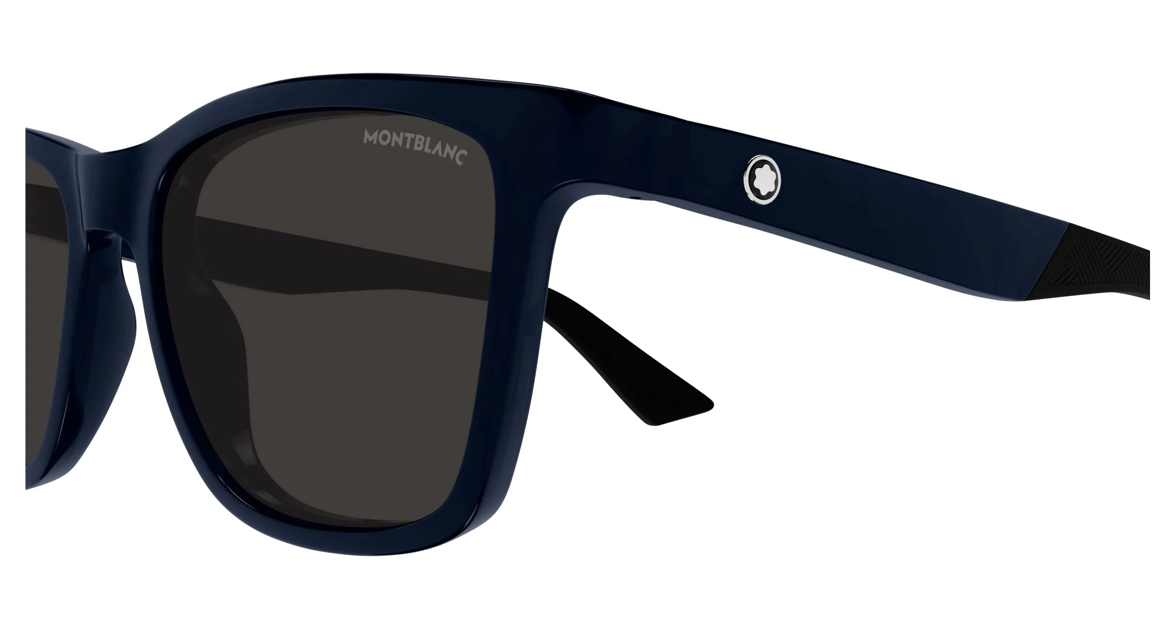 Montblanc MB0399S 004 Occhiali da sole Iniettato Blu Grigio Squadrata - immagine 3