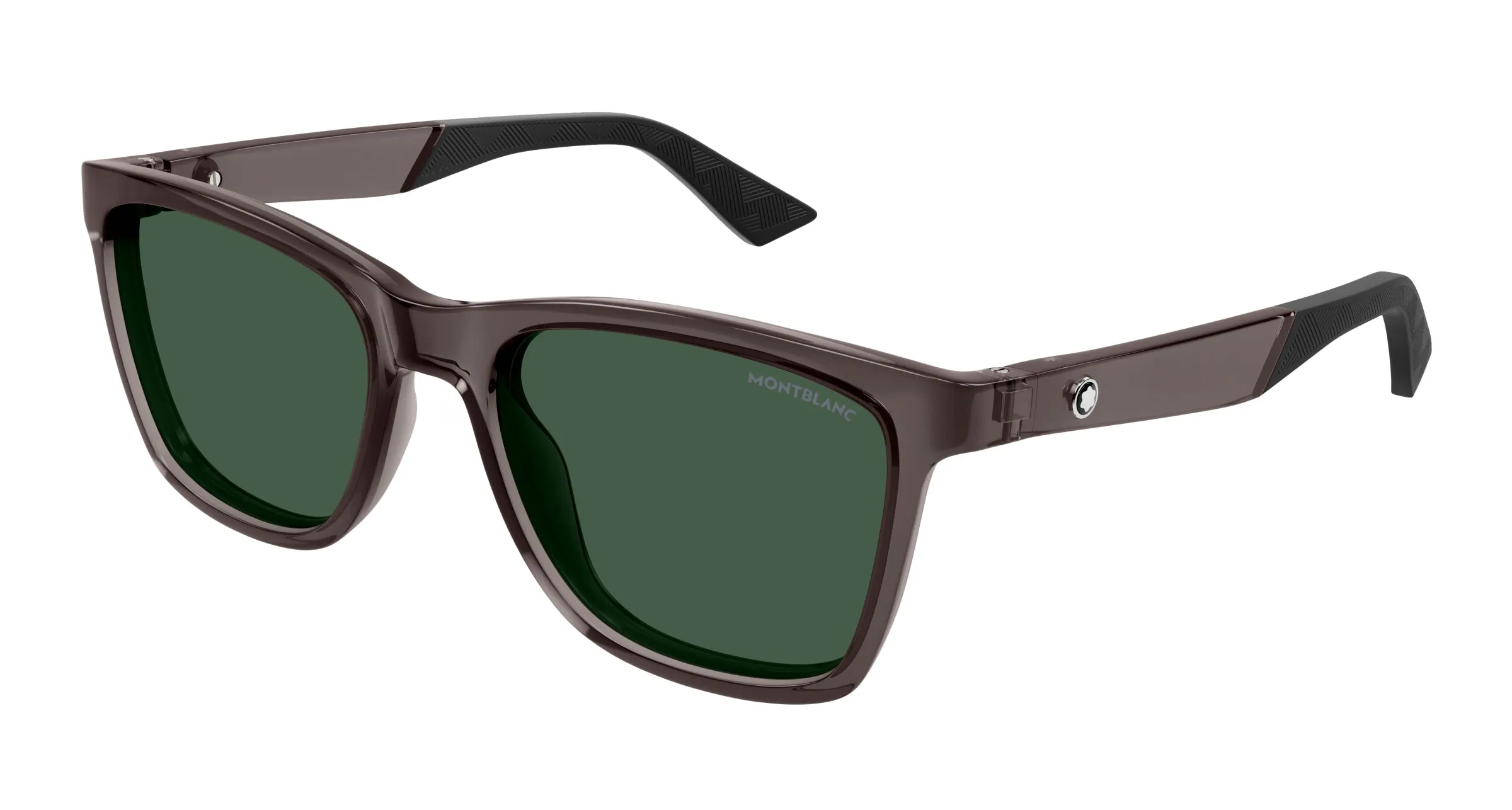 Montblanc MB0399S 003 Occhiali da sole Iniettato Grigio Verde Squadrata - immagine 1
