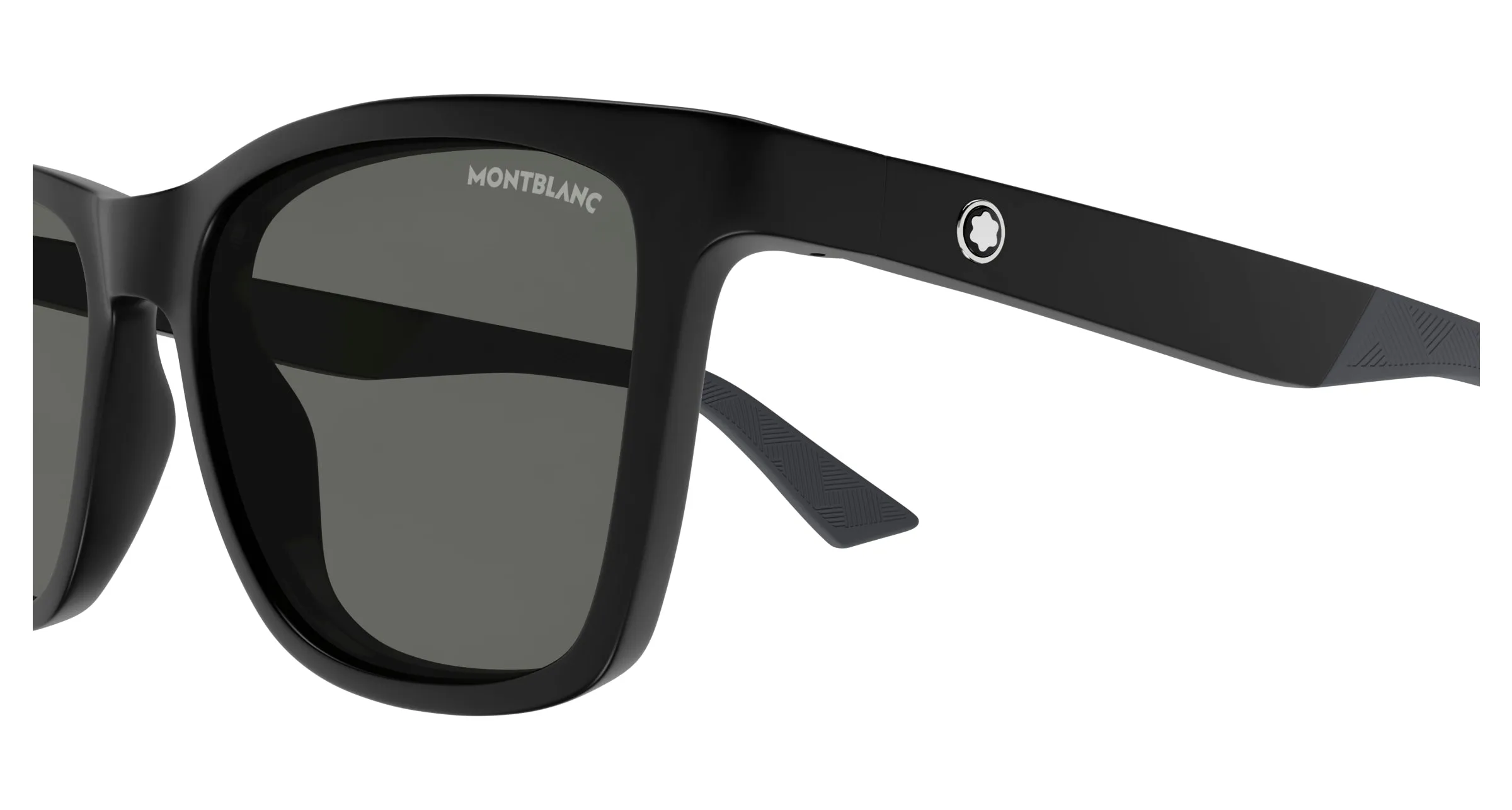 Montblanc MB0399S 002 Occhiali da sole Iniettato Nero Grigio Squadrata - immagine 3