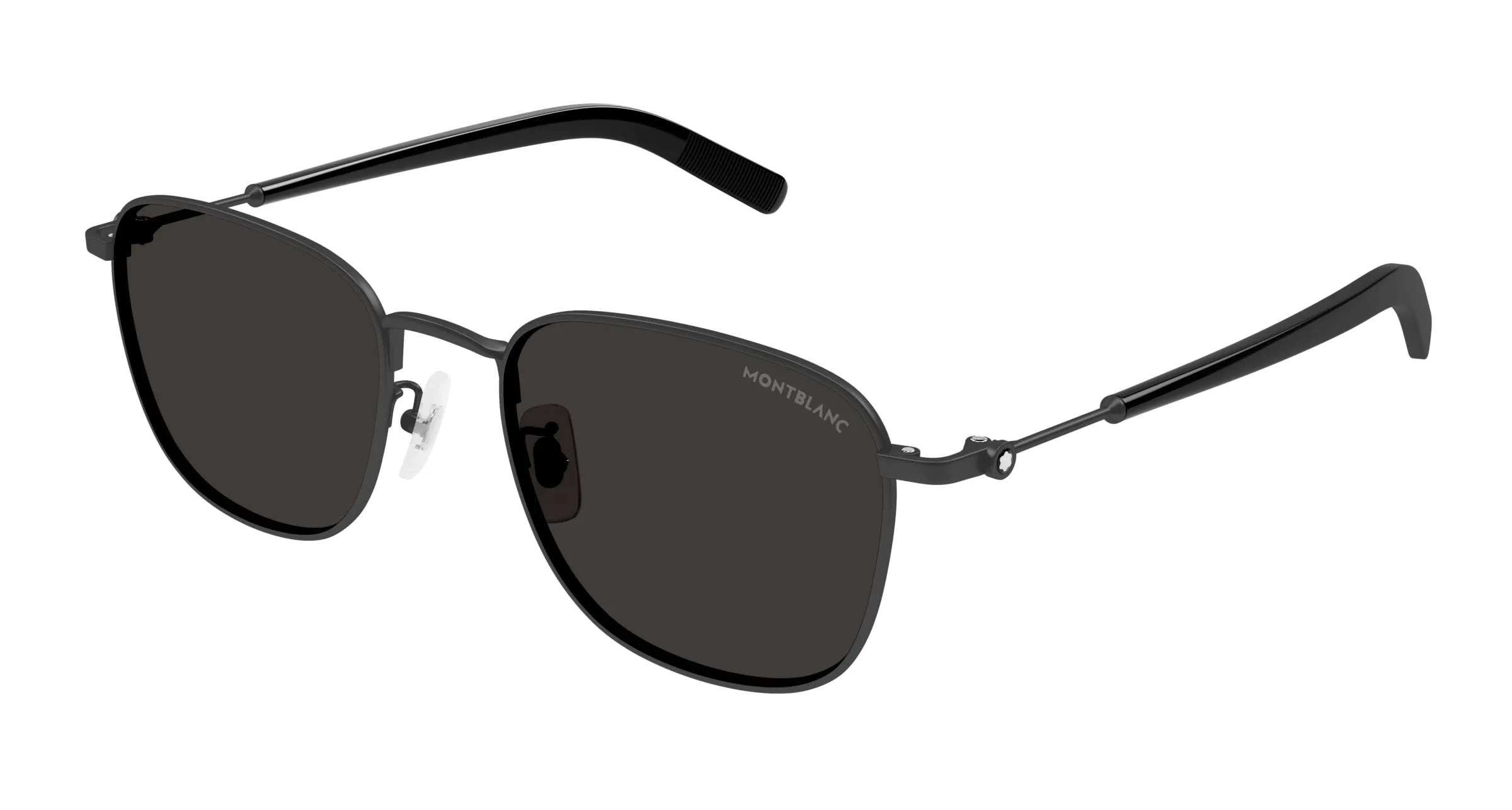 Montblanc MB0392SA 001 Occhiali da sole Metallo Nero Grigio Squadrata - immagine 1