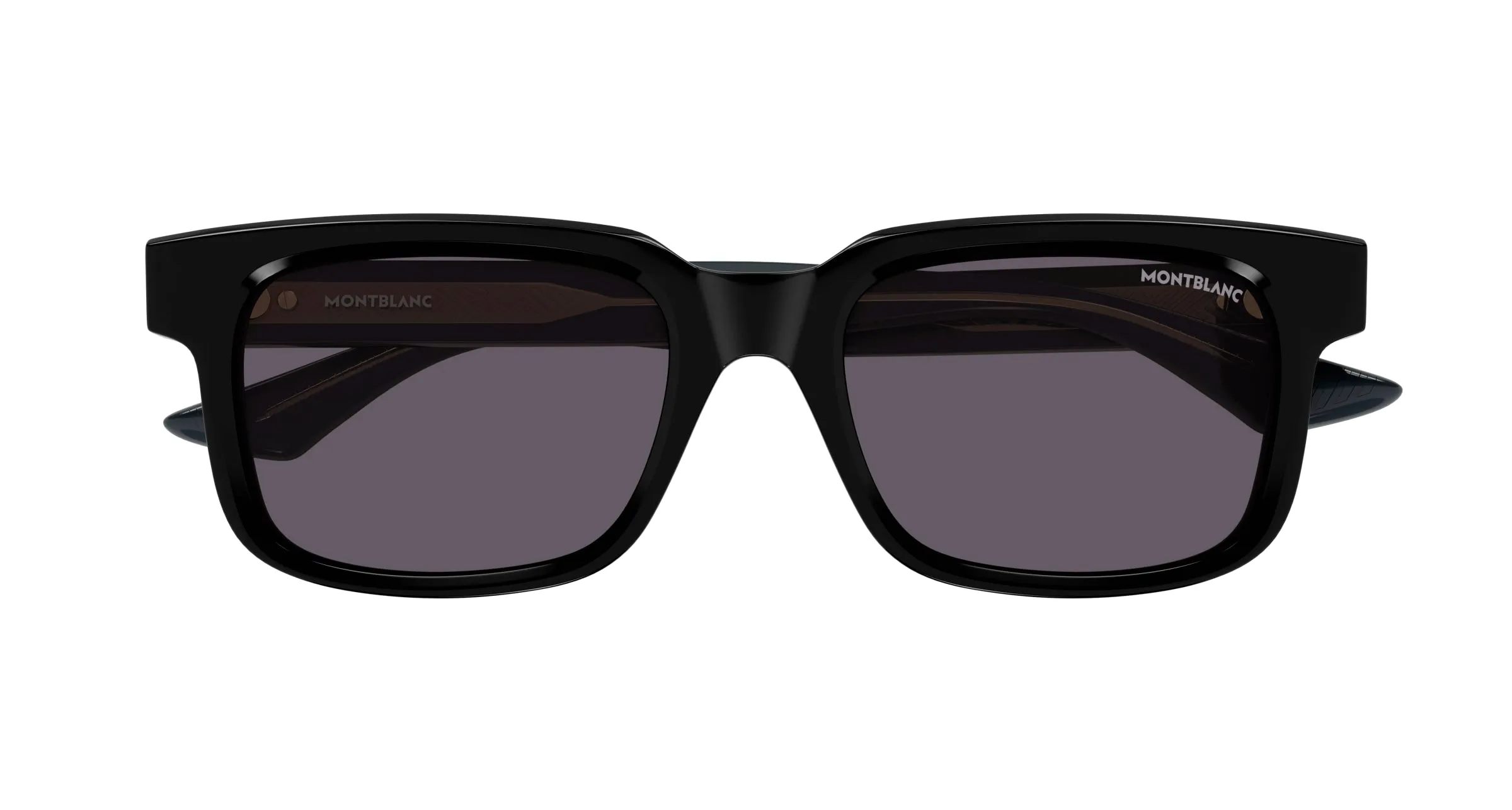 Montblanc MB0383S 005 Occhiali da sole Acetato Nero Grigio Squadrata - immagine 2