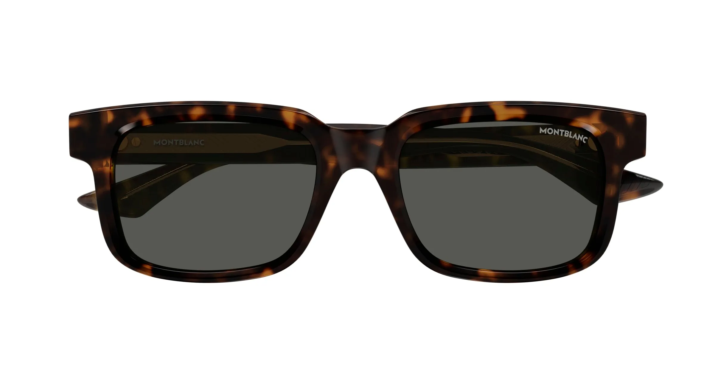 Montblanc MB0383S 002 Occhiali da sole Acetato Havana Grigio Squadrata - immagine 2