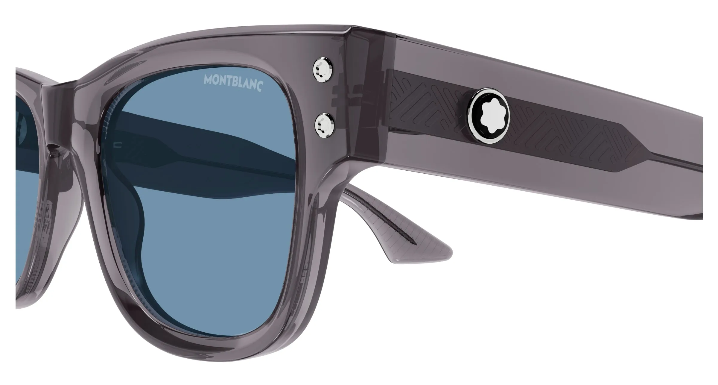 Montblanc MB0381S 004 Occhiali da sole Acetato Grigio Squadrata - immagine 3