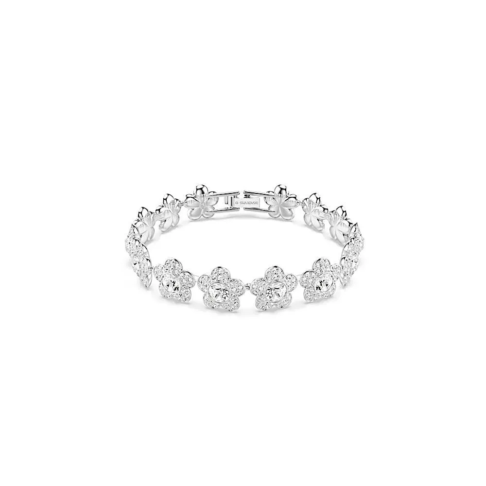 Swarovski x Ariana Grande Braccialetto, Taglio Round, Fiore, Bianco, Placcato rodio - immagine 1