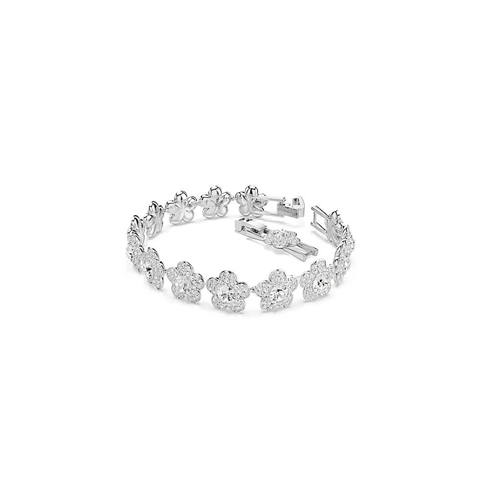 Swarovski x Ariana Grande Braccialetto, Taglio Round, Fiore, Bianco, Placcato rodio - immagine 2