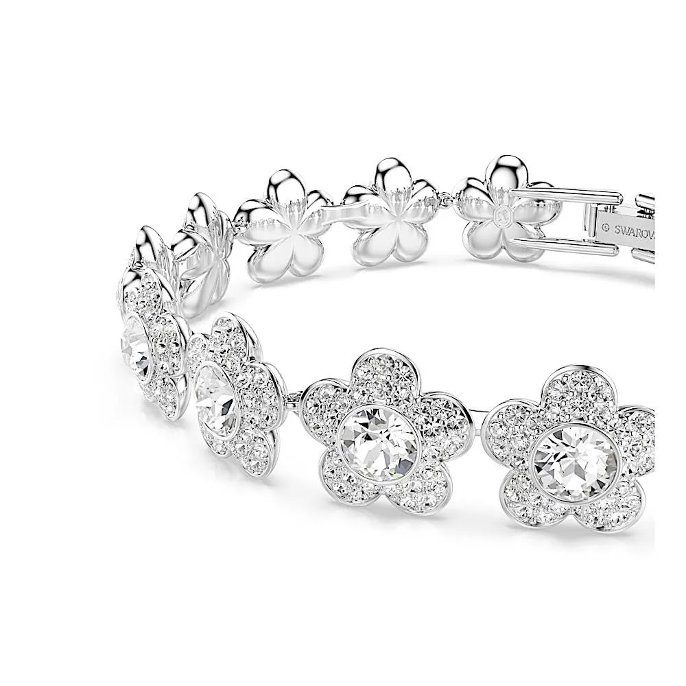Swarovski x Ariana Grande Braccialetto, Taglio Round, Fiore, Bianco, Placcato rodio - immagine 4