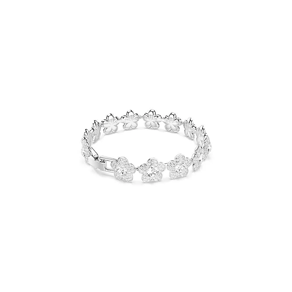 Swarovski x Ariana Grande Braccialetto, Taglio Round, Fiore, Bianco, Placcato rodio - immagine 5