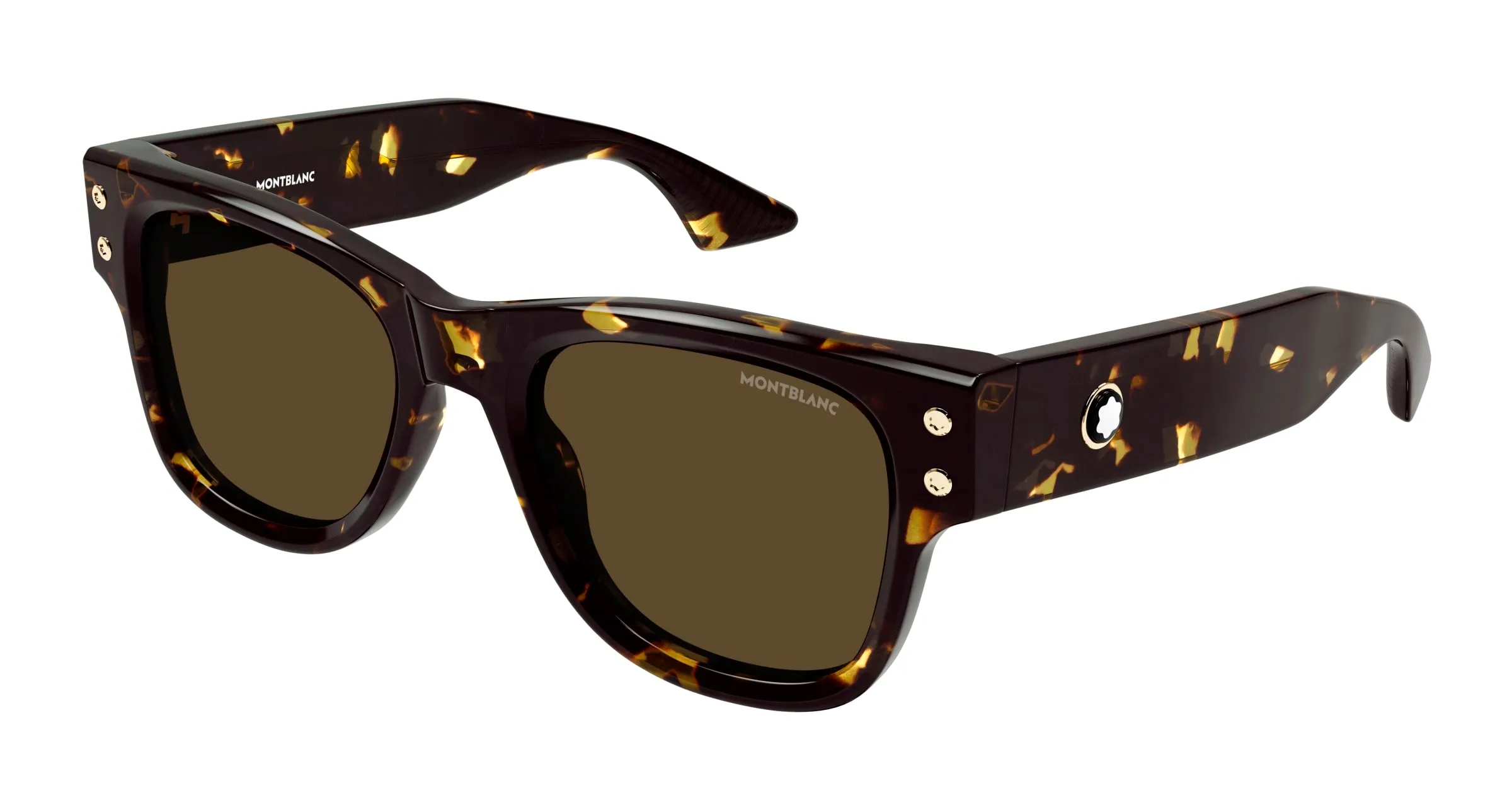 Montblanc MB0381S 003 Occhiali da sole Acetato Havana Marrone Squadrata - immagine 1