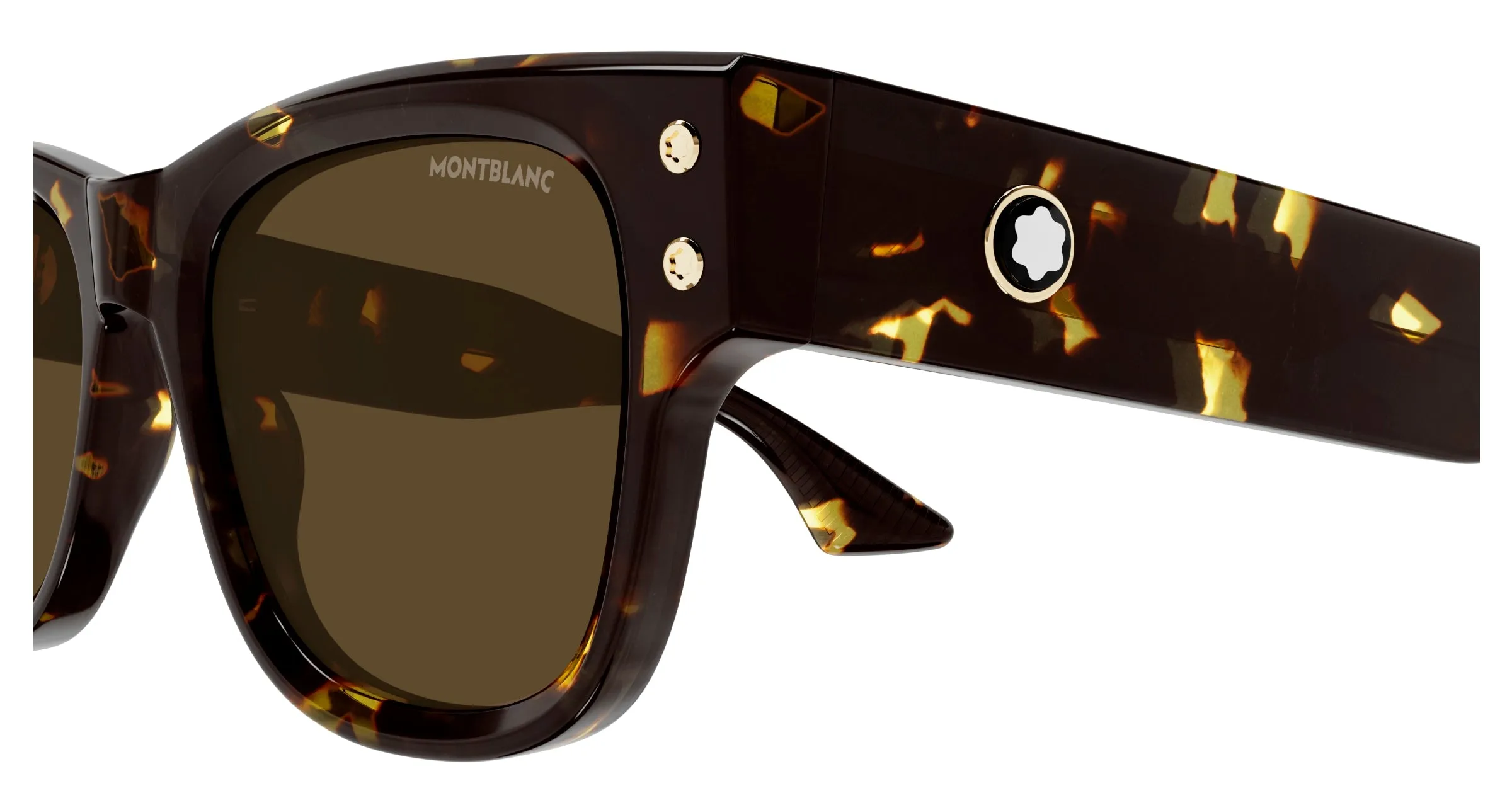 Montblanc MB0381S 003 Occhiali da sole Acetato Havana Marrone Squadrata - immagine 3
