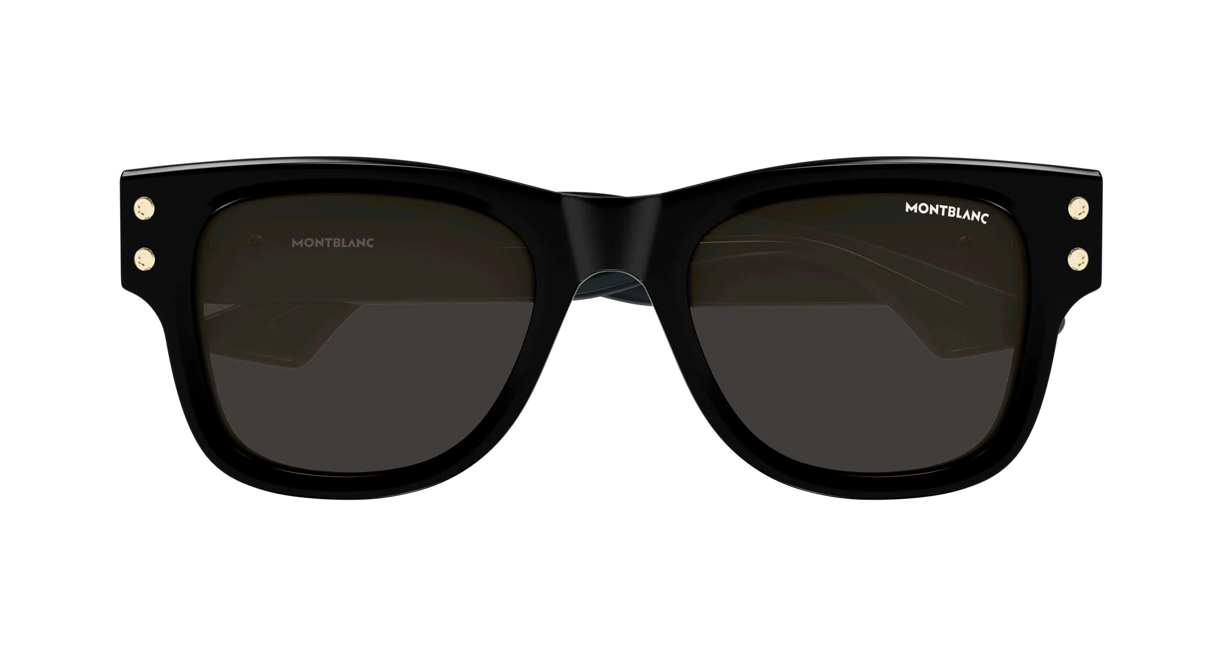 Montblanc MB0381S 001 Occhiali da sole Acetato Nero Grigio Squadrata - immagine 2