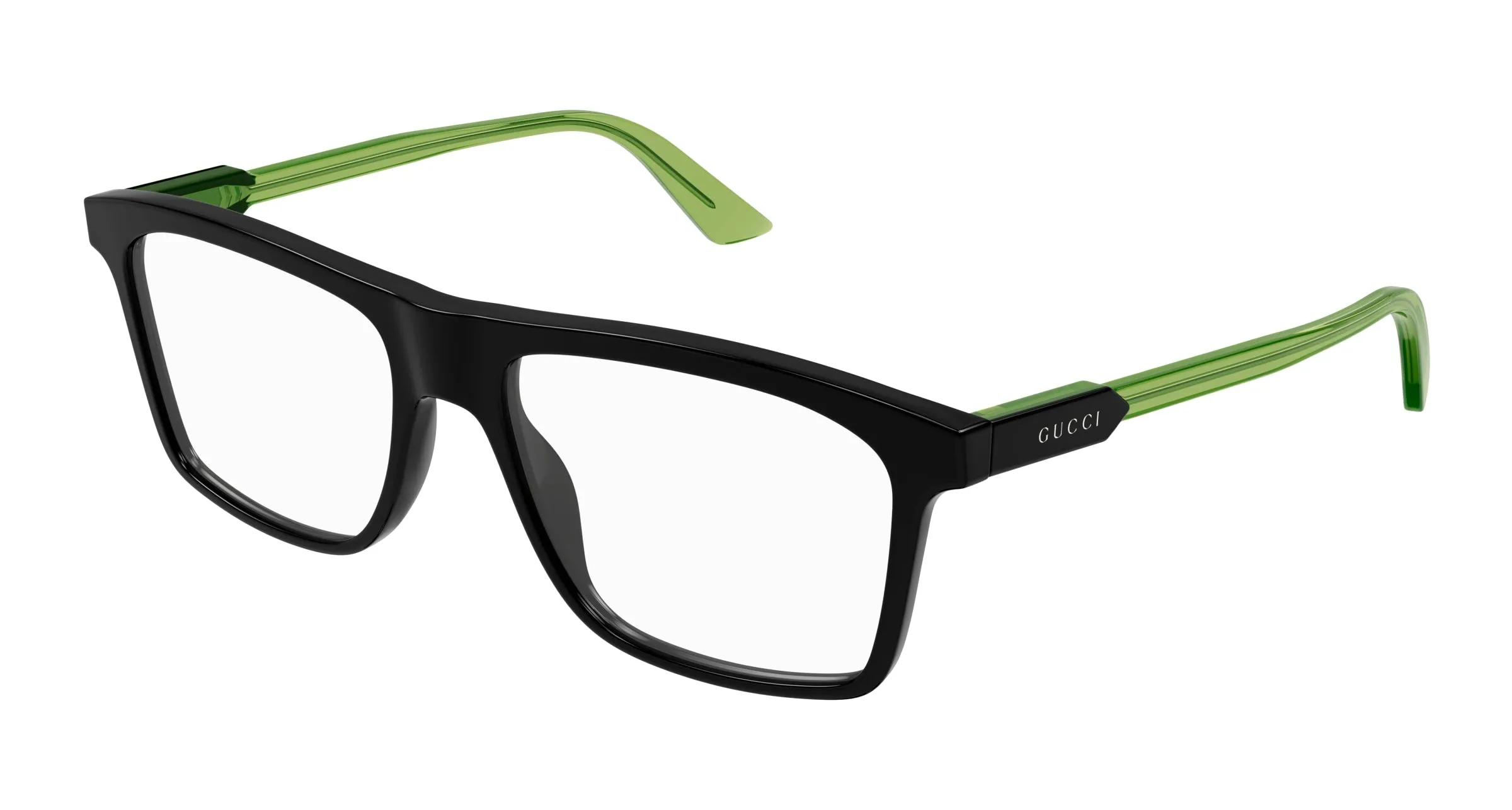 Gucci GG1820O 006 Montature da vista Acetato Nero Trasparente Squadrata - immagine 1