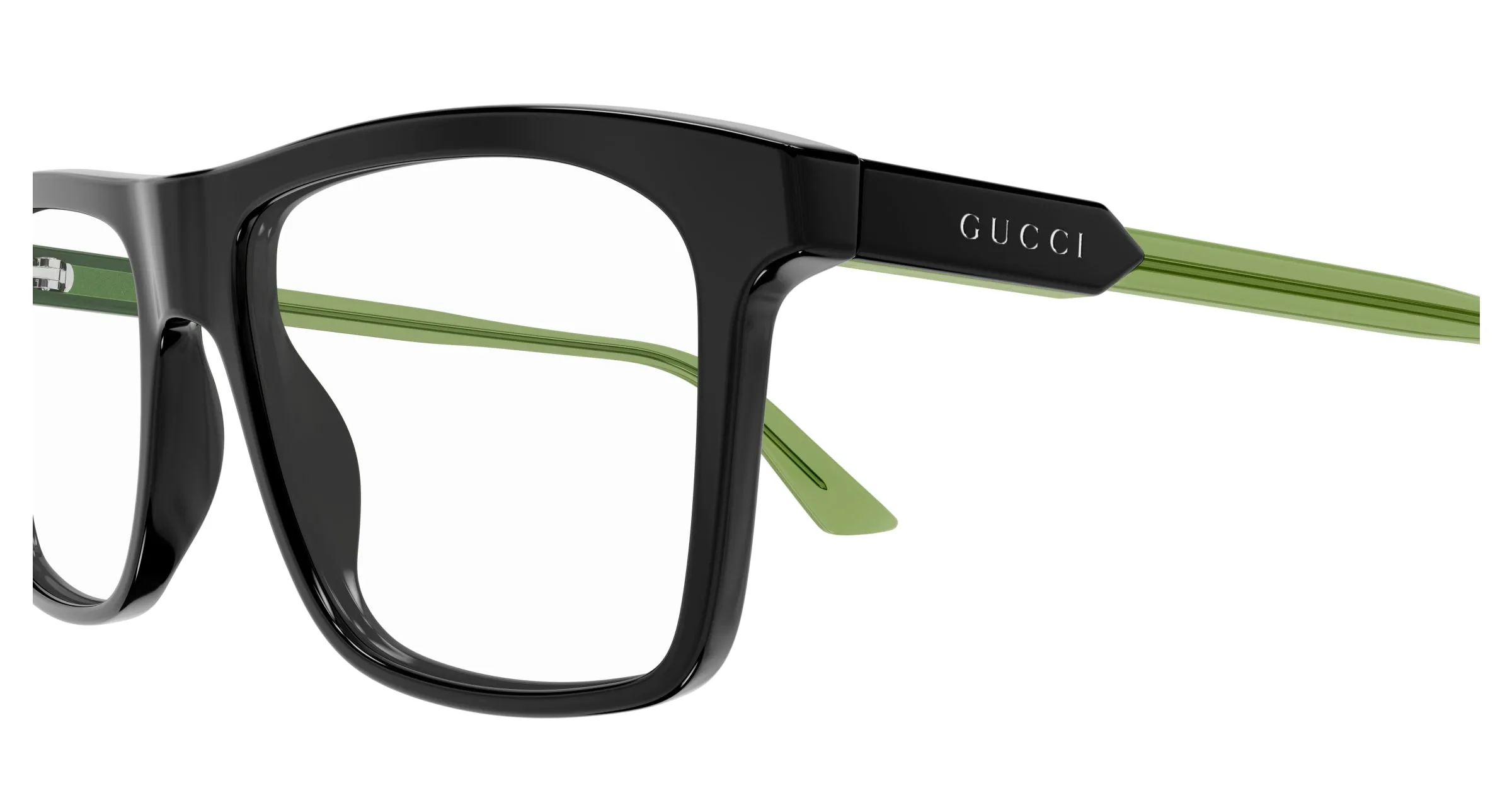 Gucci GG1820O 006 Montature da vista Acetato Nero Trasparente Squadrata - immagine 3