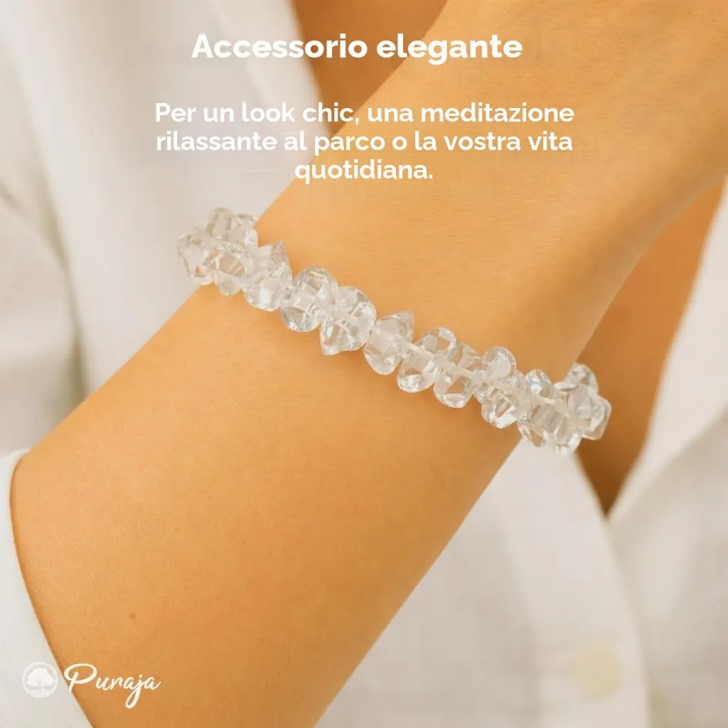 PURAJA Bracciale in vera pietra preziosa naturale: tormalina | Bracciale splendente in minerali di alta qualità, Eine Grösse, Gemma, Tormalina - immagine 5