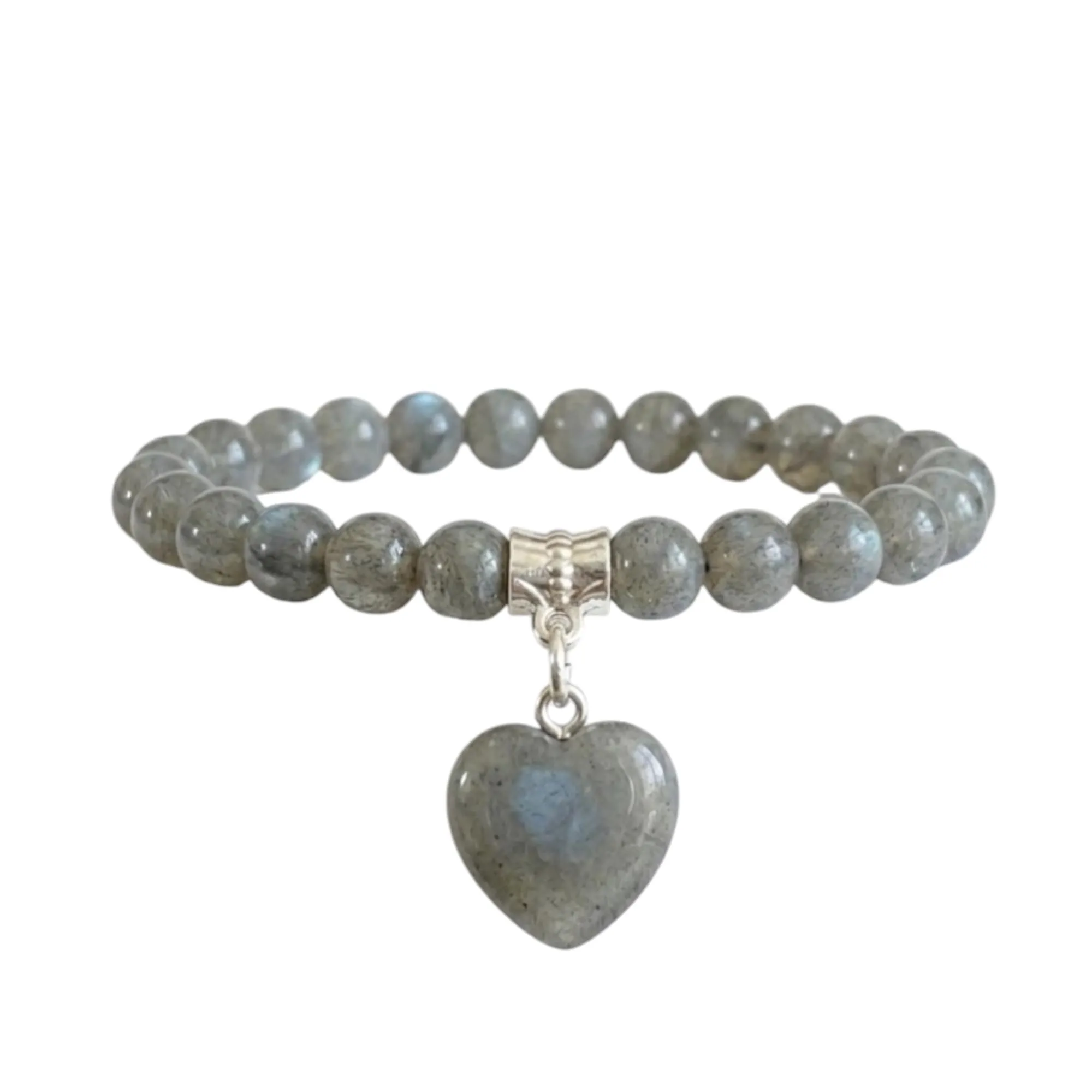 ALCHIMIA-Bracciale con Pietre Naturali Vere e Ciondolo a Cuore, Energia Positiva, Armonia Interiore e Protezione Spirituale, Amore e Benessere Labradorite - immagine 1