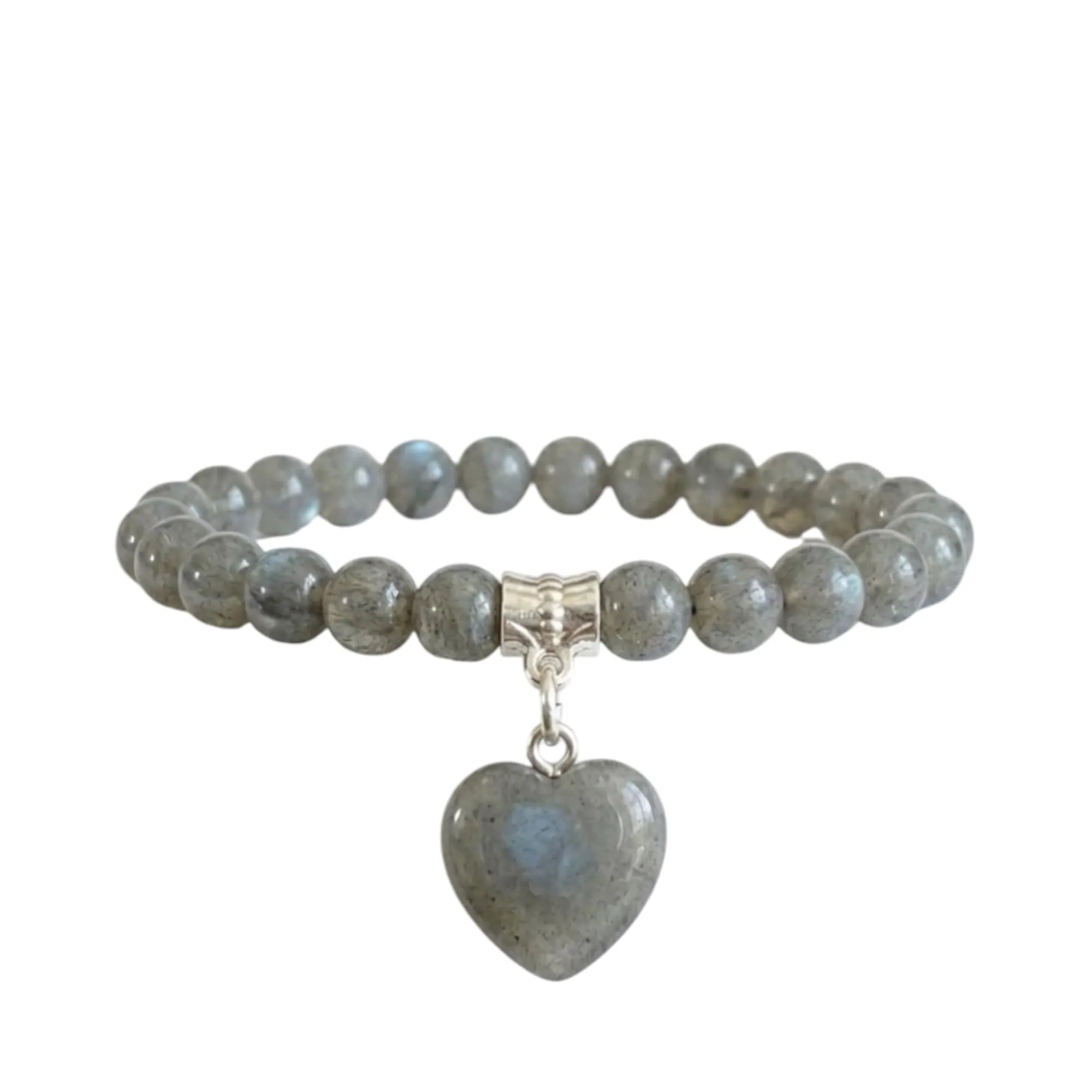 ALCHIMIA-Bracciale con Pietre Naturali Vere e Ciondolo a Cuore, Energia Positiva, Armonia Interiore e Protezione Spirituale, Amore e Benessere Labradorite - immagine 3