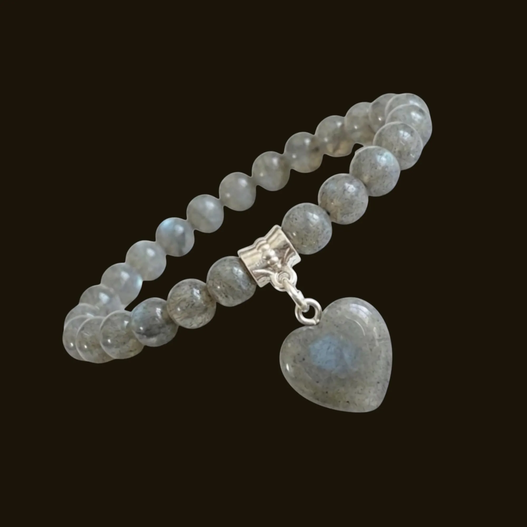 ALCHIMIA-Bracciale con Pietre Naturali Vere e Ciondolo a Cuore, Energia Positiva, Armonia Interiore e Protezione Spirituale, Amore e Benessere Labradorite - immagine 4