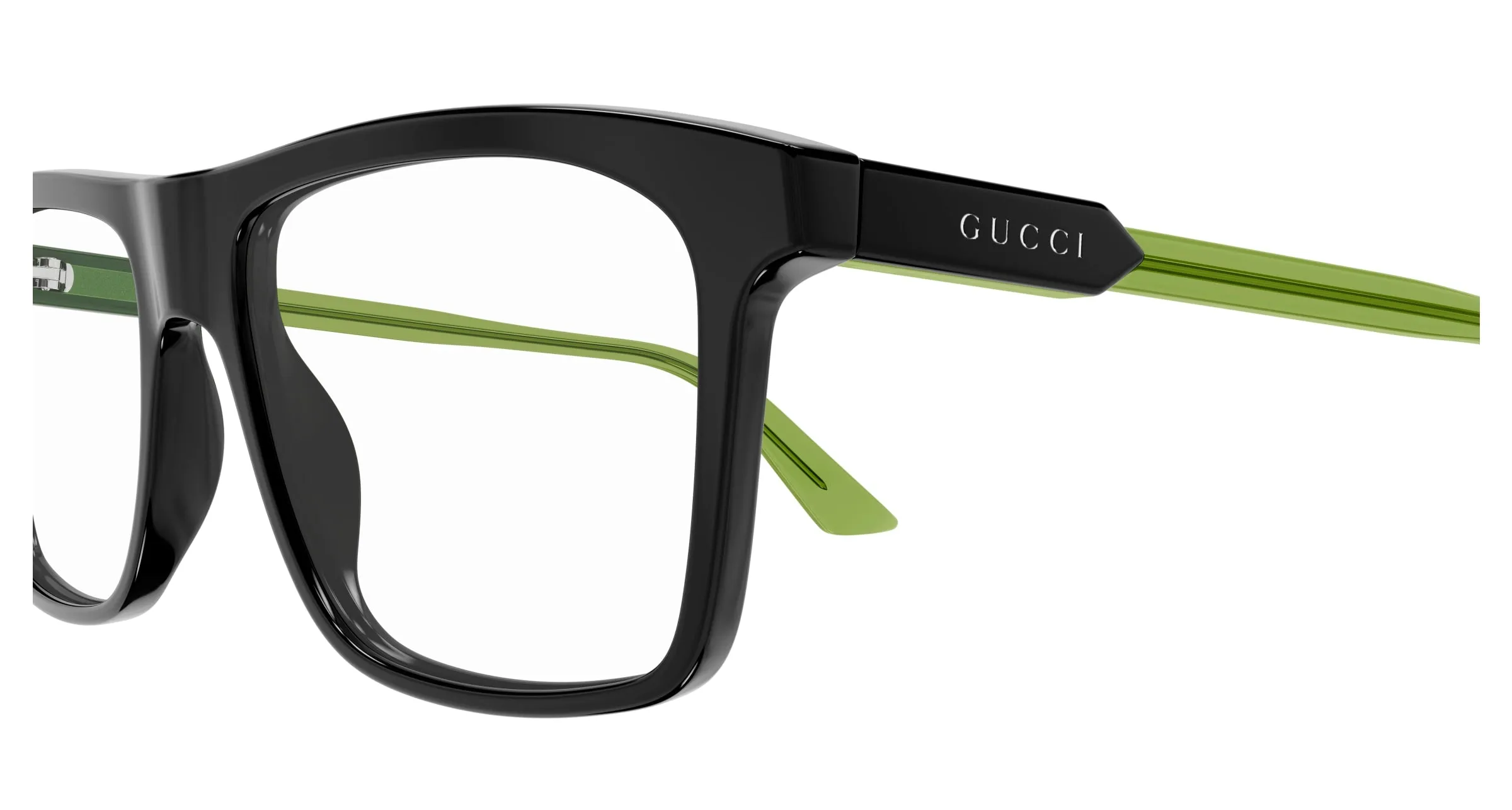Gucci GG1820O 003 Montature da vista Acetato Nero Trasparente Squadrata - immagine 3