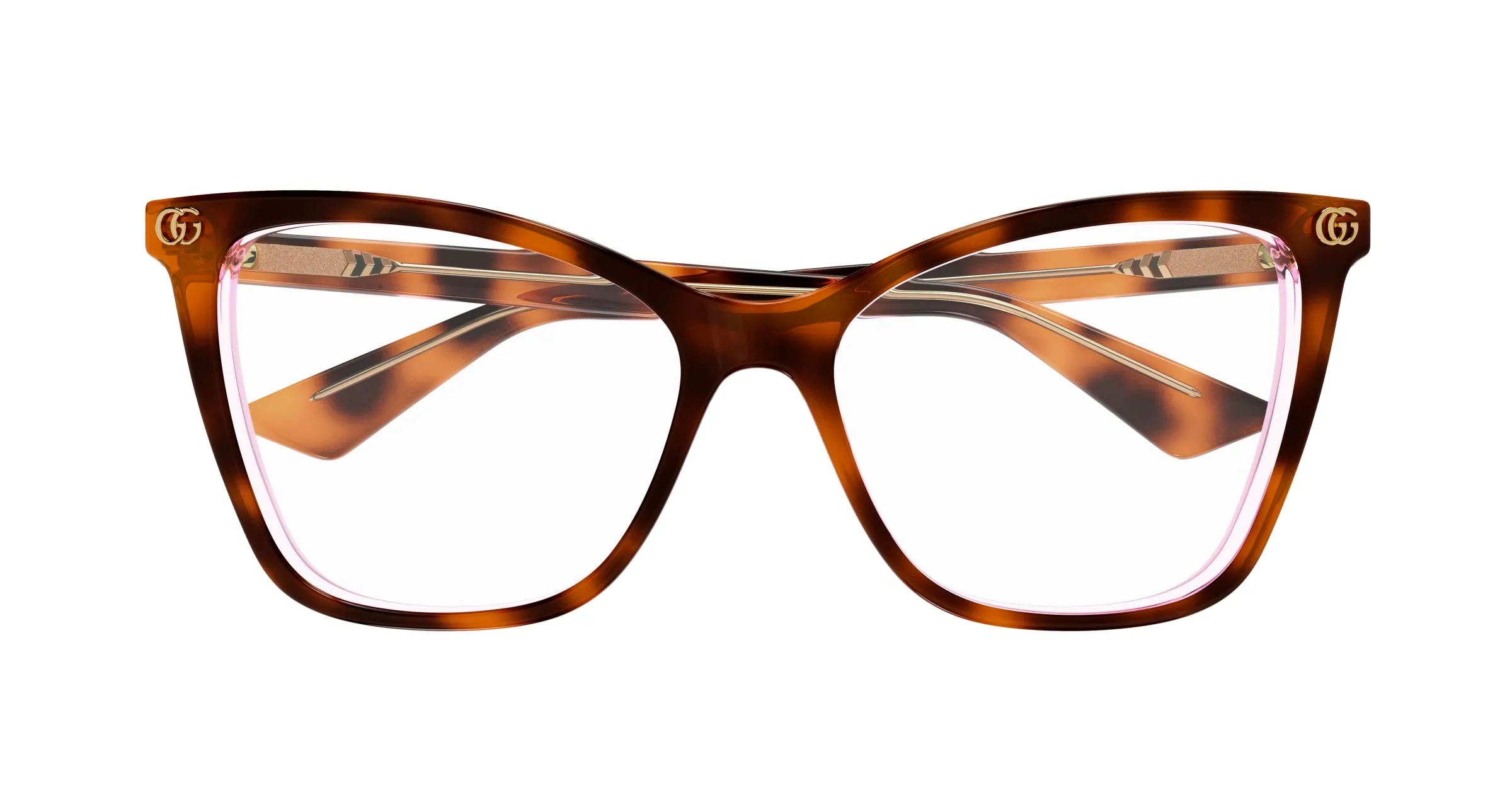 Gucci GG1817O 004 Montature da vista Acetato Havana Trasparente Cat Eye - immagine 2
