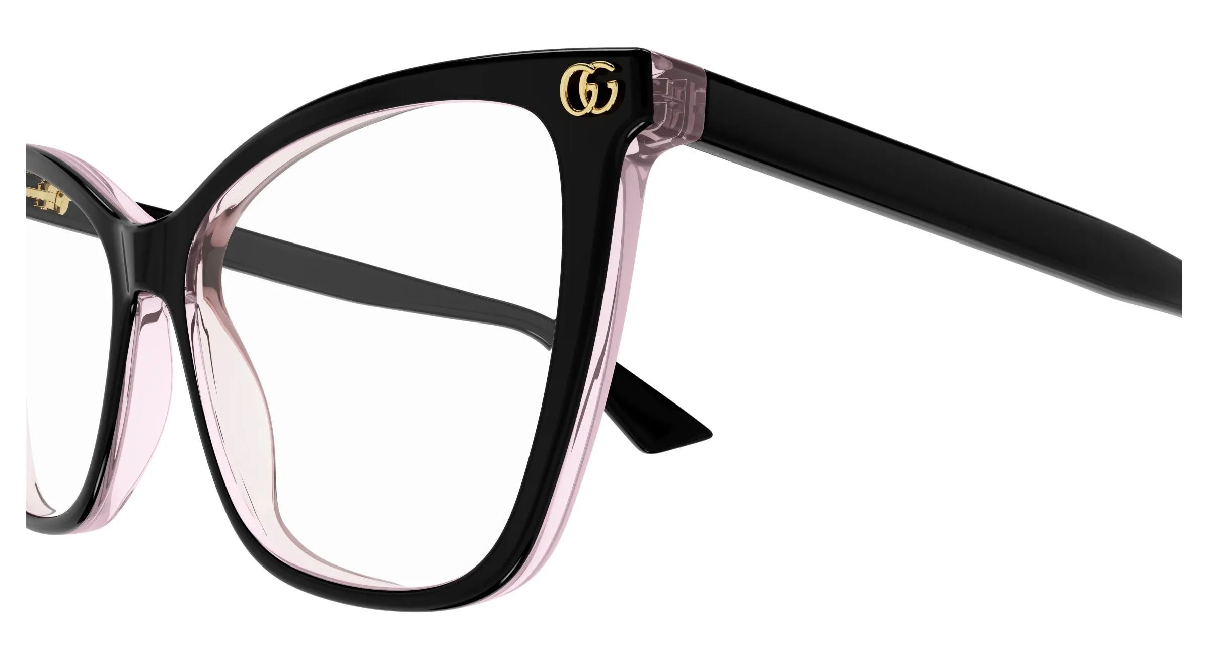Gucci GG1817O 003 Montature da vista Acetato Nero Trasparente Cat Eye - immagine 3
