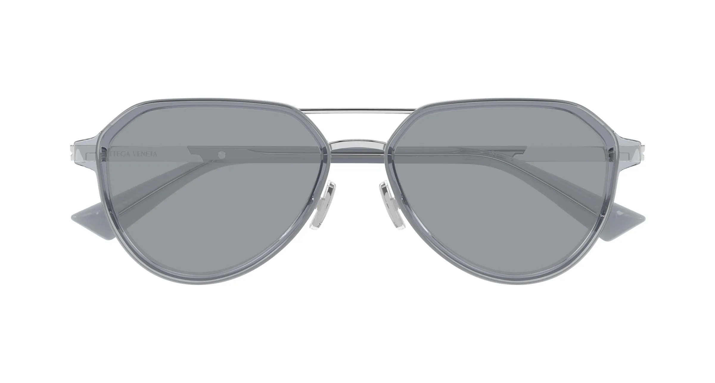Bottega Veneta BV1373S 003 Occhiali da sole Acetato Argento Pilot - immagine 2