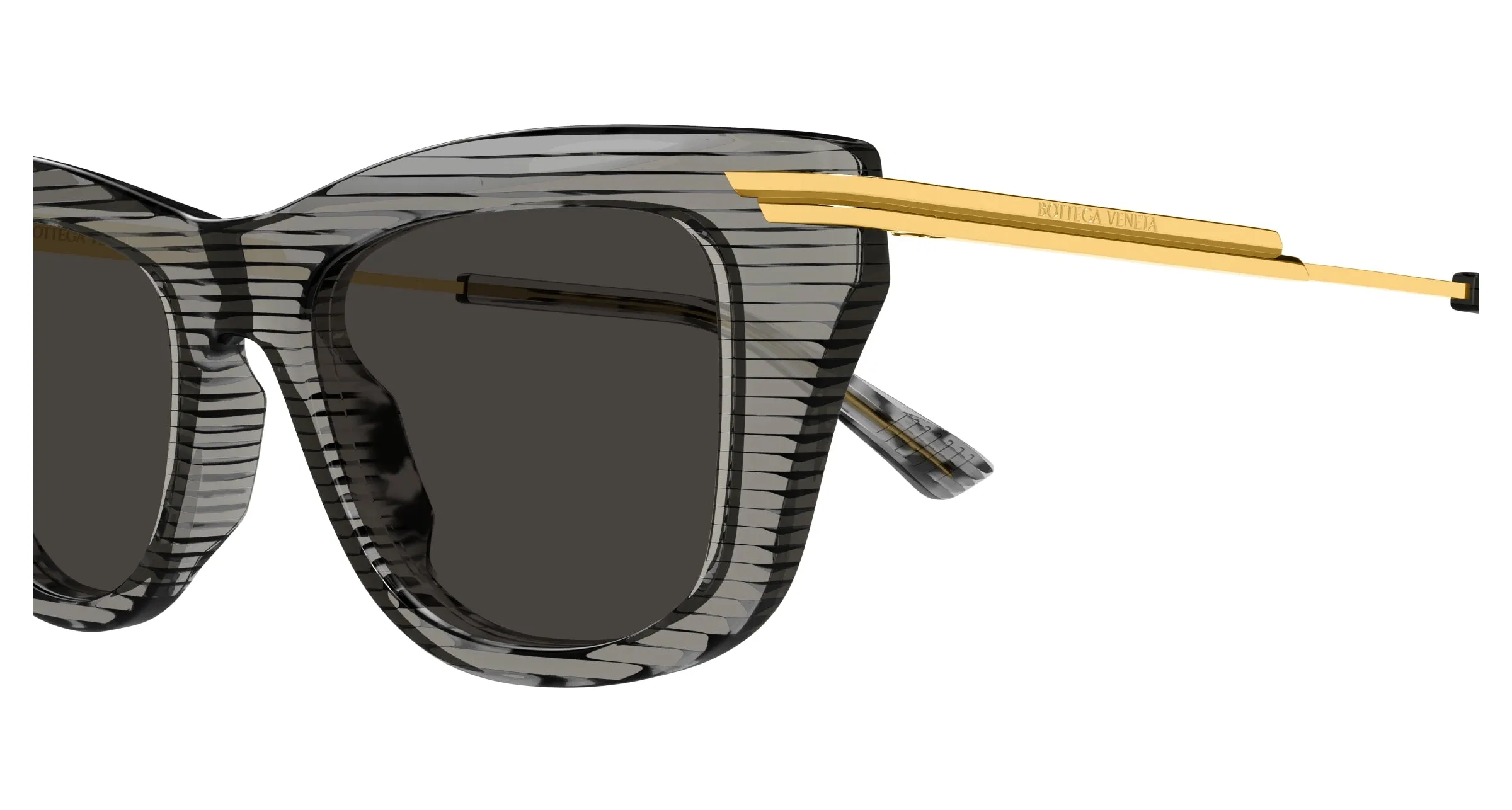 Bottega Veneta BV1369S 003 Occhiali da sole Acetato Havana Grigio Squadrata - immagine 3