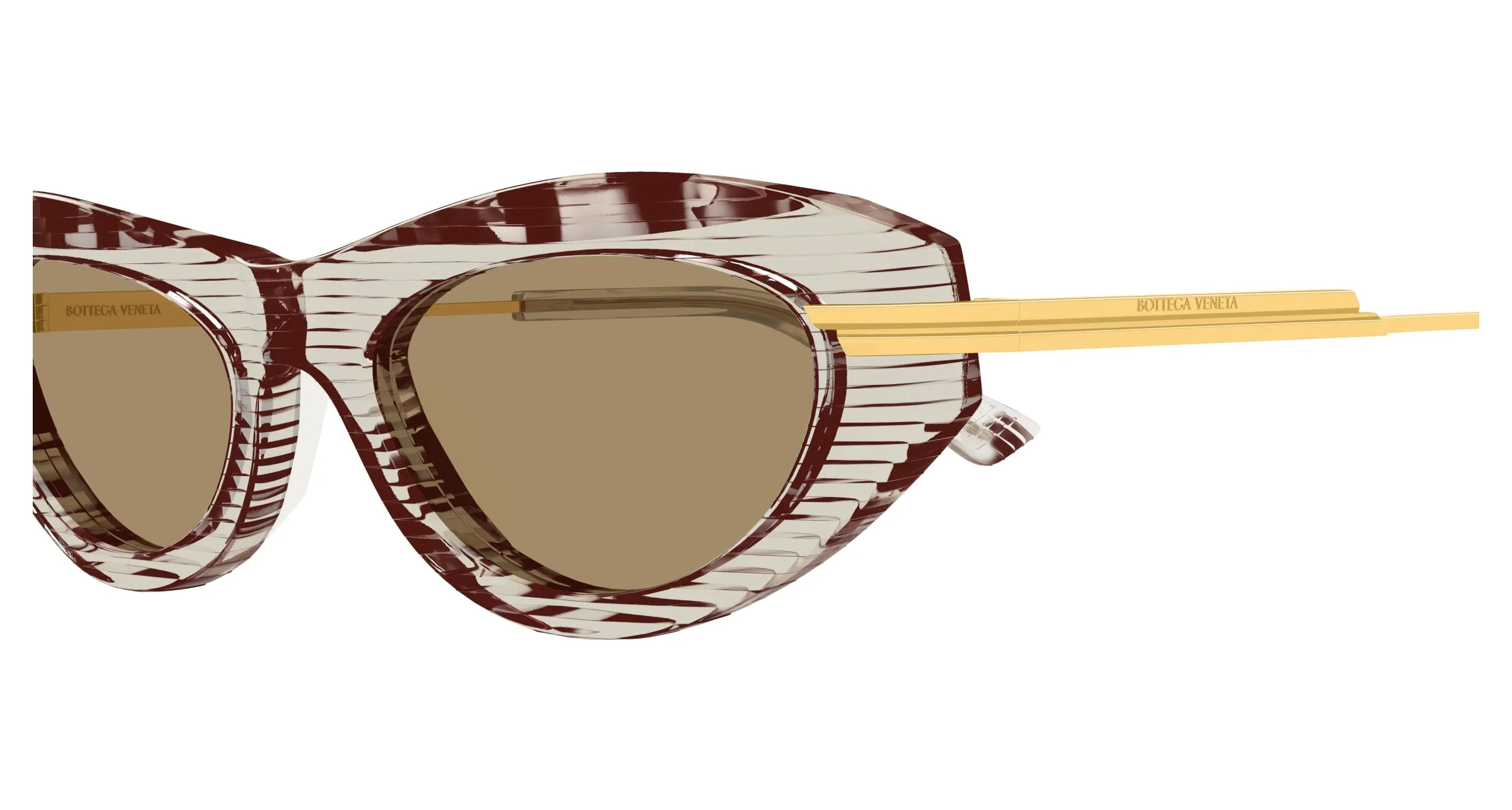 Bottega Veneta BV1368S 003 Occhiali da sole Acetato Havana Marrone Rotonda - immagine 3