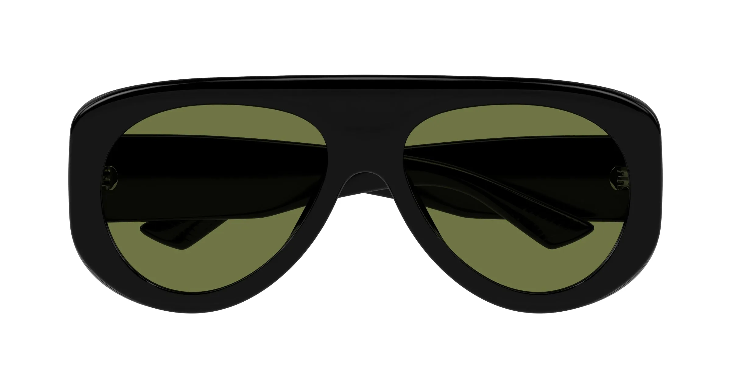 Bottega Veneta BV1362S 006 Occhiali da sole Iniettato Nero Verde Pilot - immagine 2