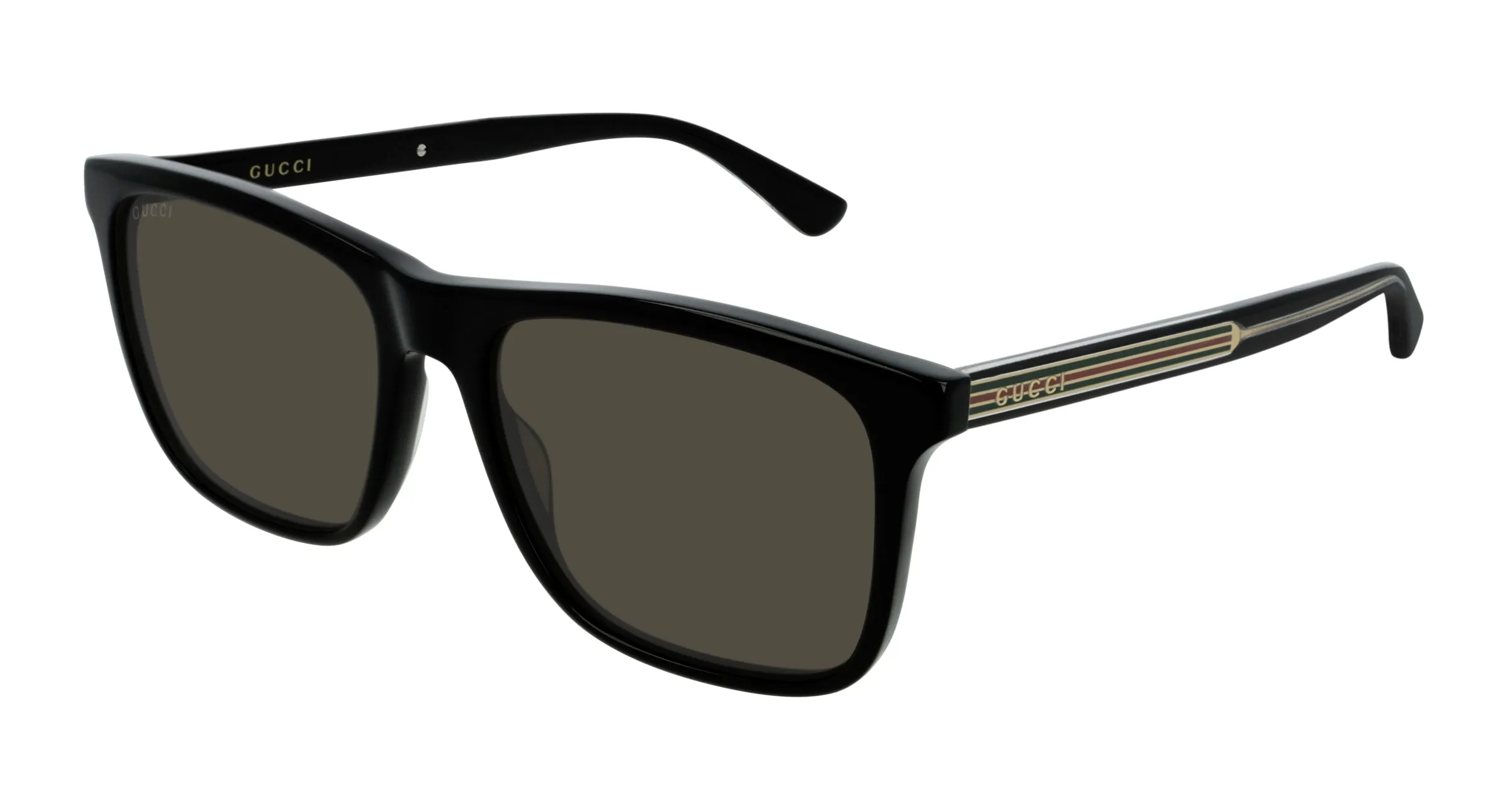 Gucci GG0381SN 007 Occhiali da sole Acetato Nero Grigio Squadrata Polarizzata - immagine 1