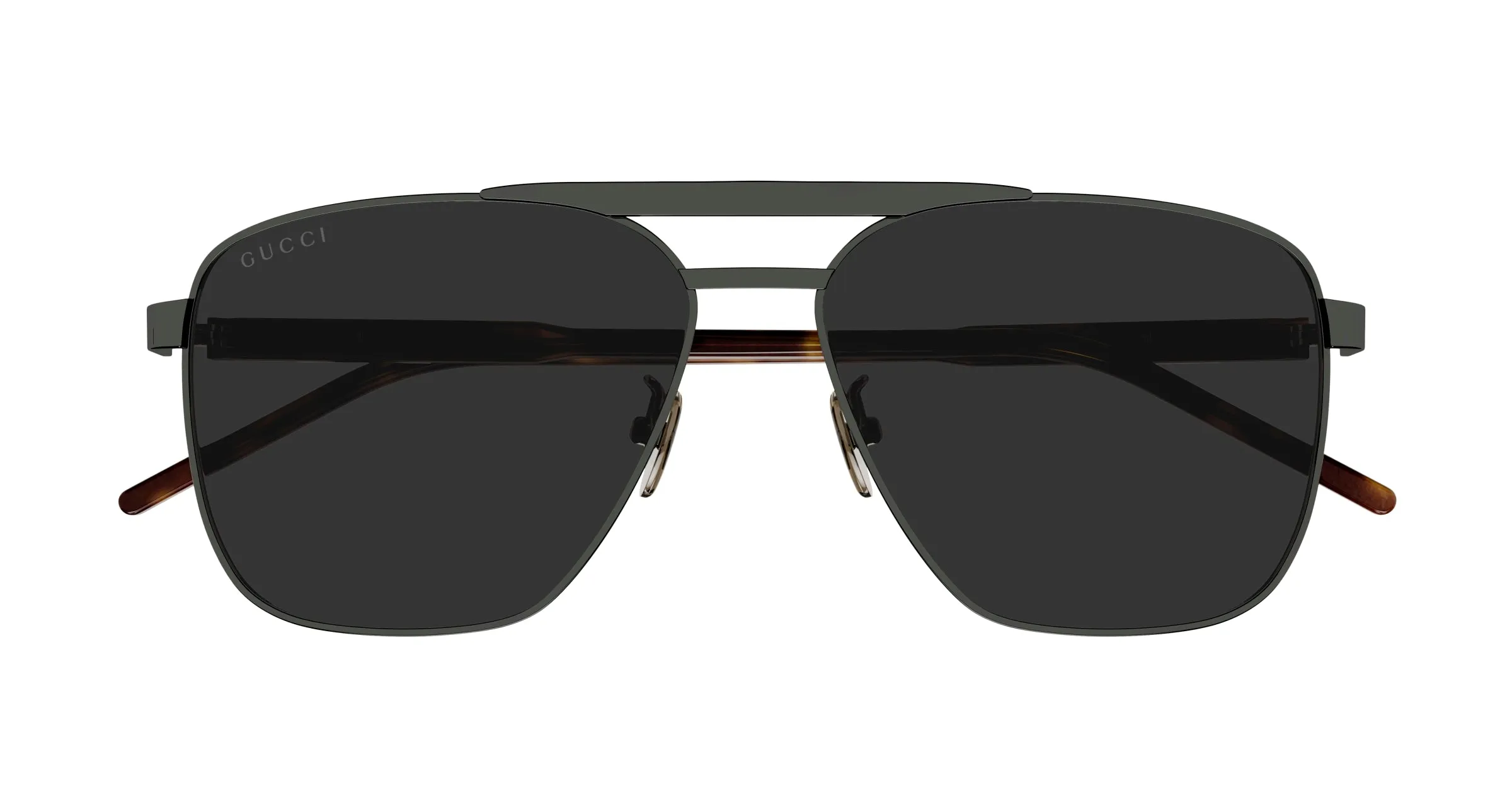Gucci GG1164S 001 Occhiali da sole Metallo Rutenio Grigio Squadrata Normale - immagine 2