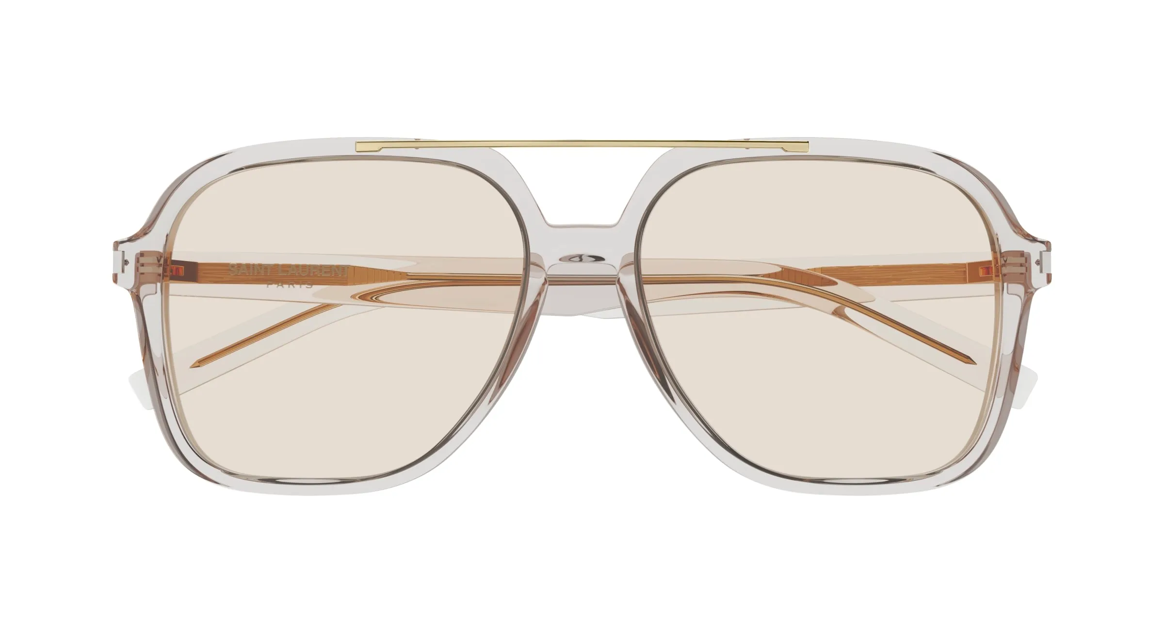 SAINT LAURENT SL 545 002 Occhiali da sole Acetato Beige Giallo Squadrata Normale - immagine 2