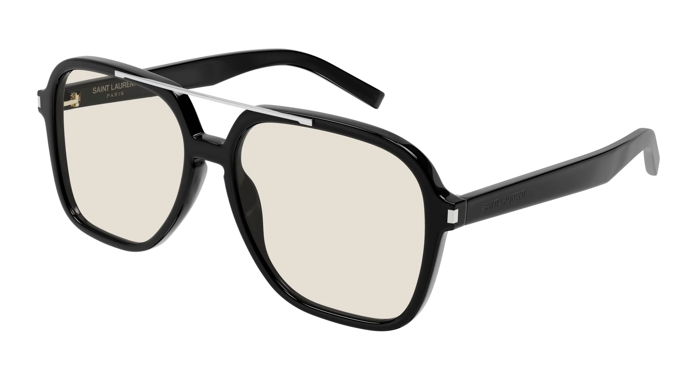SAINT LAURENT SL 545 001 Occhiali da sole Acetato Nero Giallo Squadrata Normale - immagine 1