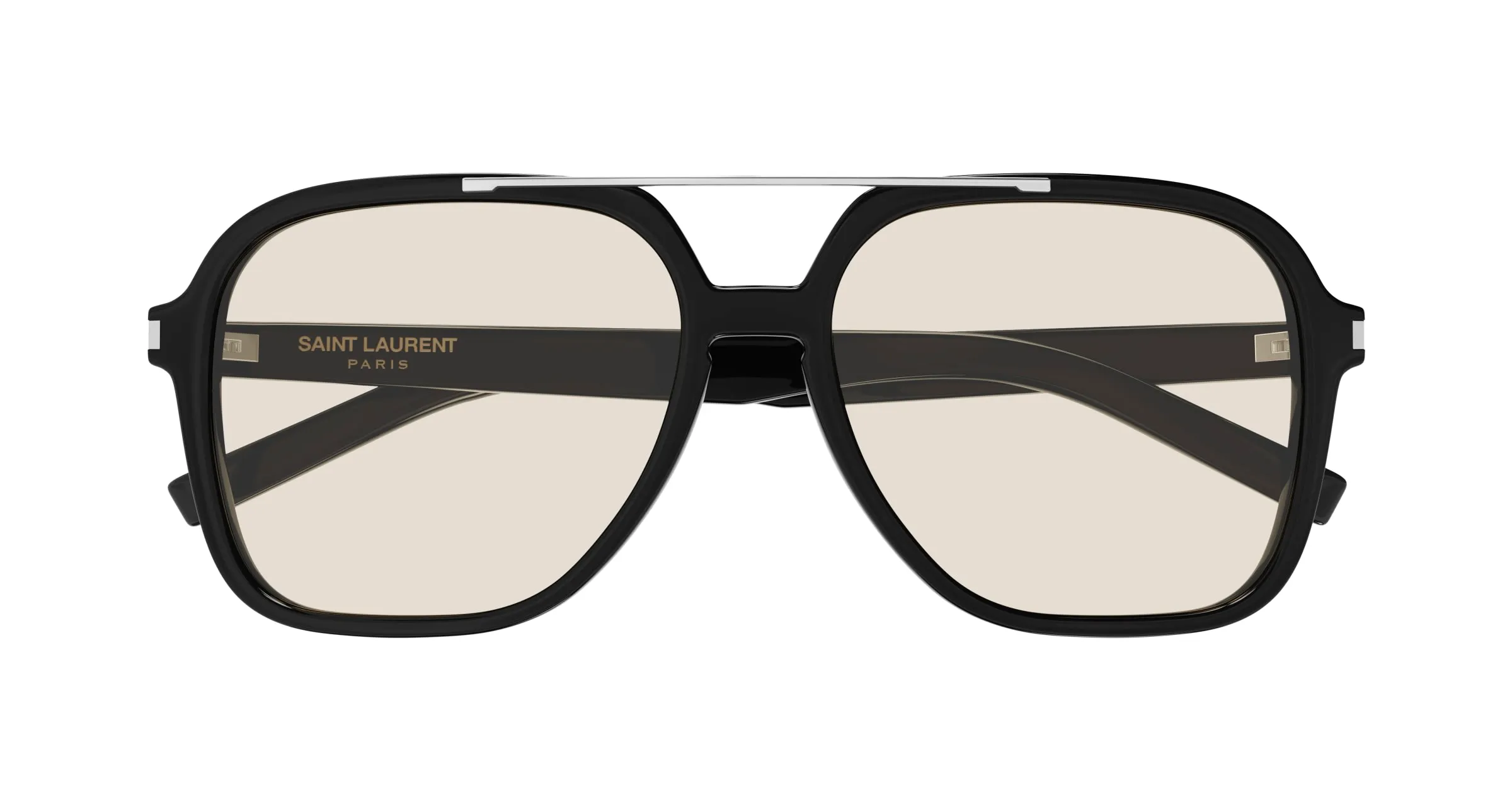 SAINT LAURENT SL 545 001 Occhiali da sole Acetato Nero Giallo Squadrata Normale - immagine 2