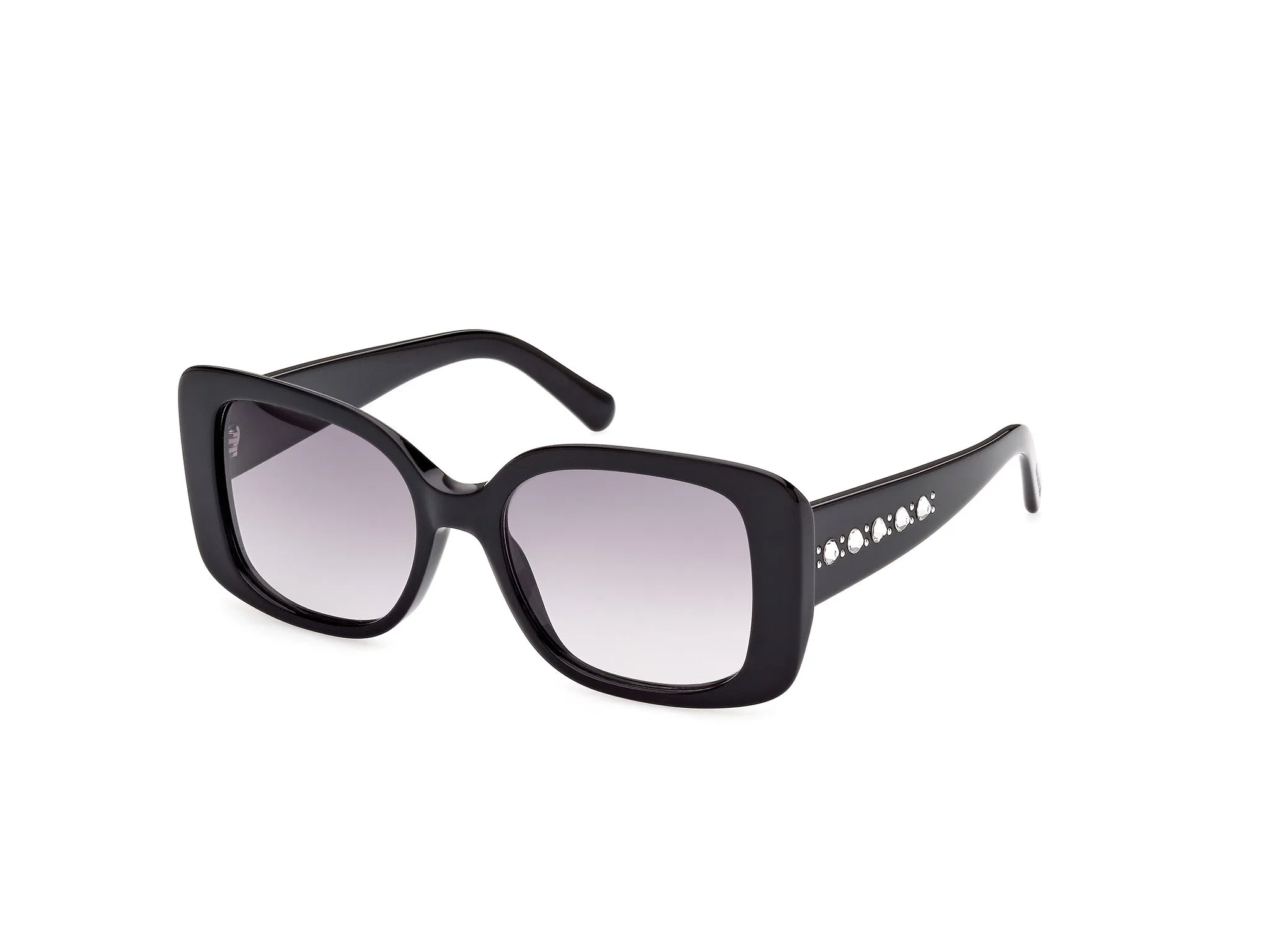 Swarovski SK0373 01B Occhiali da sole outlet Acetato Nero Grigio Squadrata Normale Sfumato - immagine 1