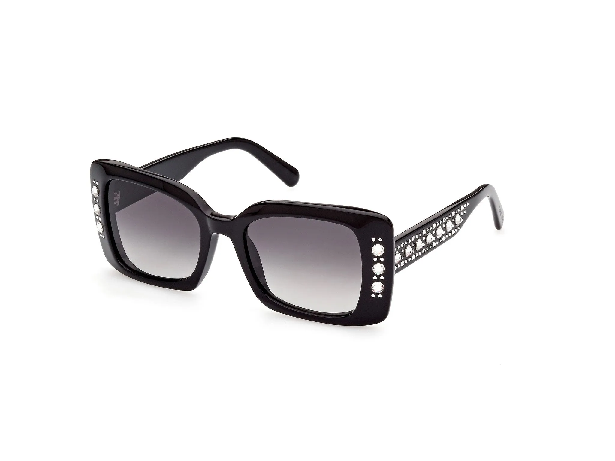Swarovski SK0370 01B Occhiali da sole outlet Acetato Nero Grigio Squadrata Normale Sfumato - immagine 1