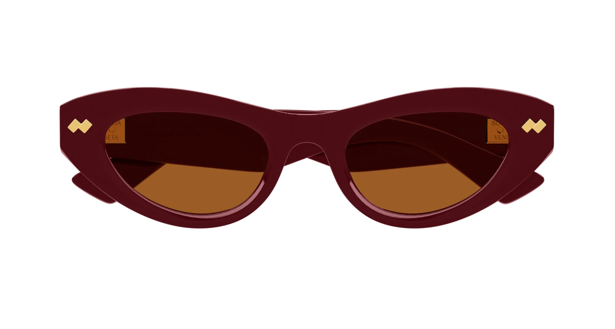 Bottega Veneta BV1350S 005 Occhiali da sole Acetato Bordeaux Marrone Cat Eye - immagine 2