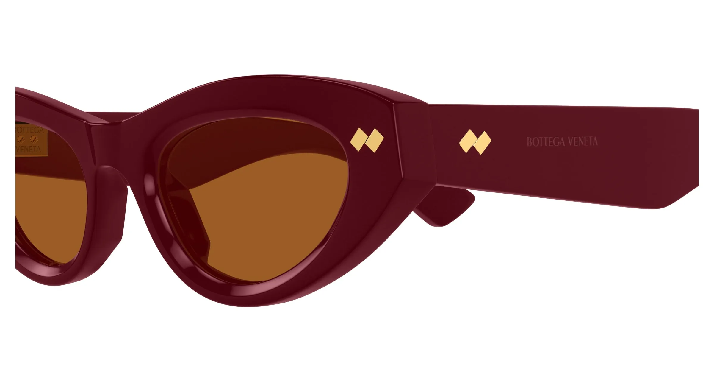 Bottega Veneta BV1350S 005 Occhiali da sole Acetato Bordeaux Marrone Cat Eye - immagine 3