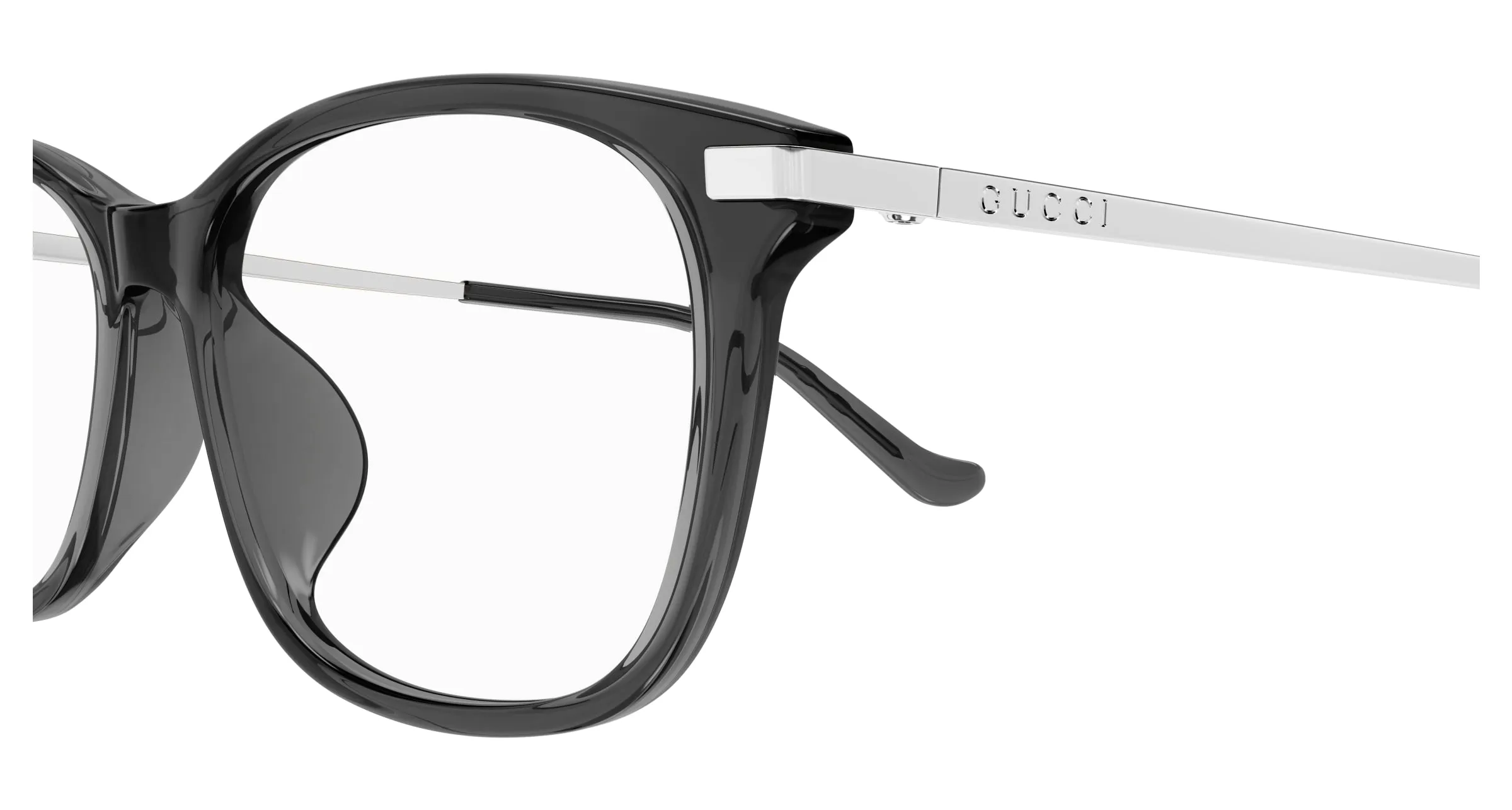 Gucci GG1902OA 003 Montature da vista Acetato Grigio Trasparente Squadrata - immagine 3