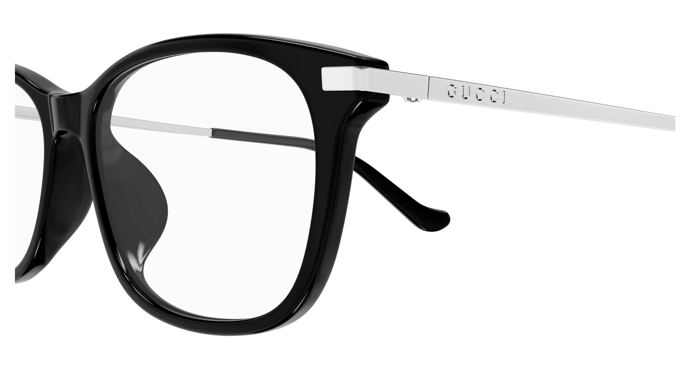 Gucci GG1902OA 002 Montature da vista Acetato Nero Trasparente Squadrata - immagine 3