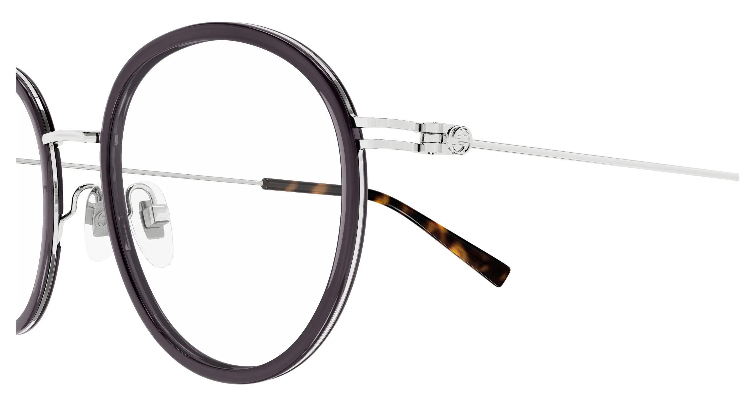 Gucci GG1851O 004 Montature da vista Iniettato Marrone Trasparente Rotonda - immagine 3