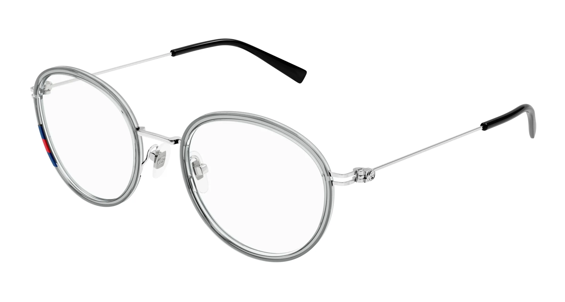 Gucci GG1851O 003 Montature da vista Iniettato Grigio Trasparente Rotonda - immagine 1