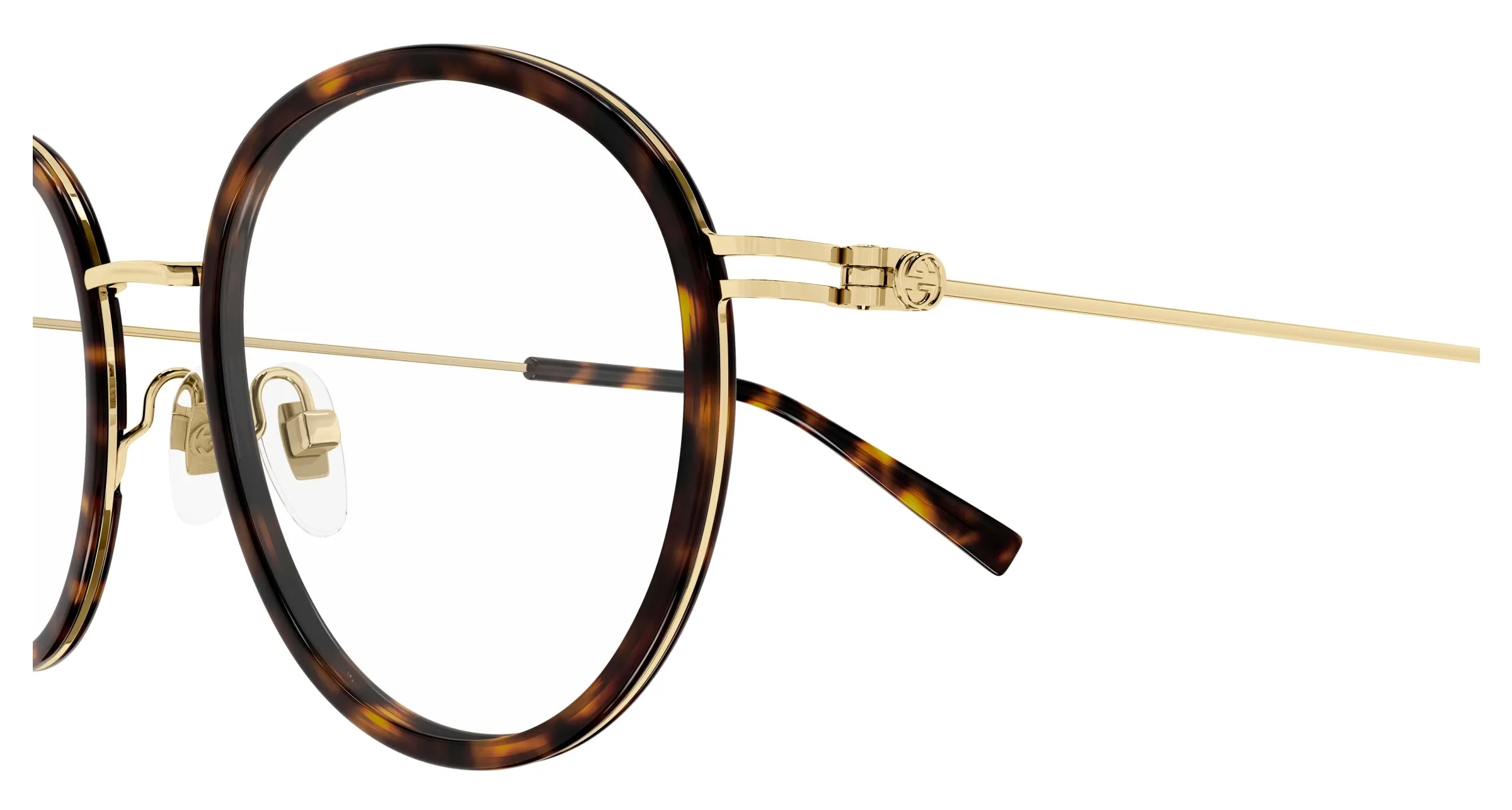 Gucci GG1851O 002 Montature da vista Iniettato Havana Trasparente Rotonda - immagine 3