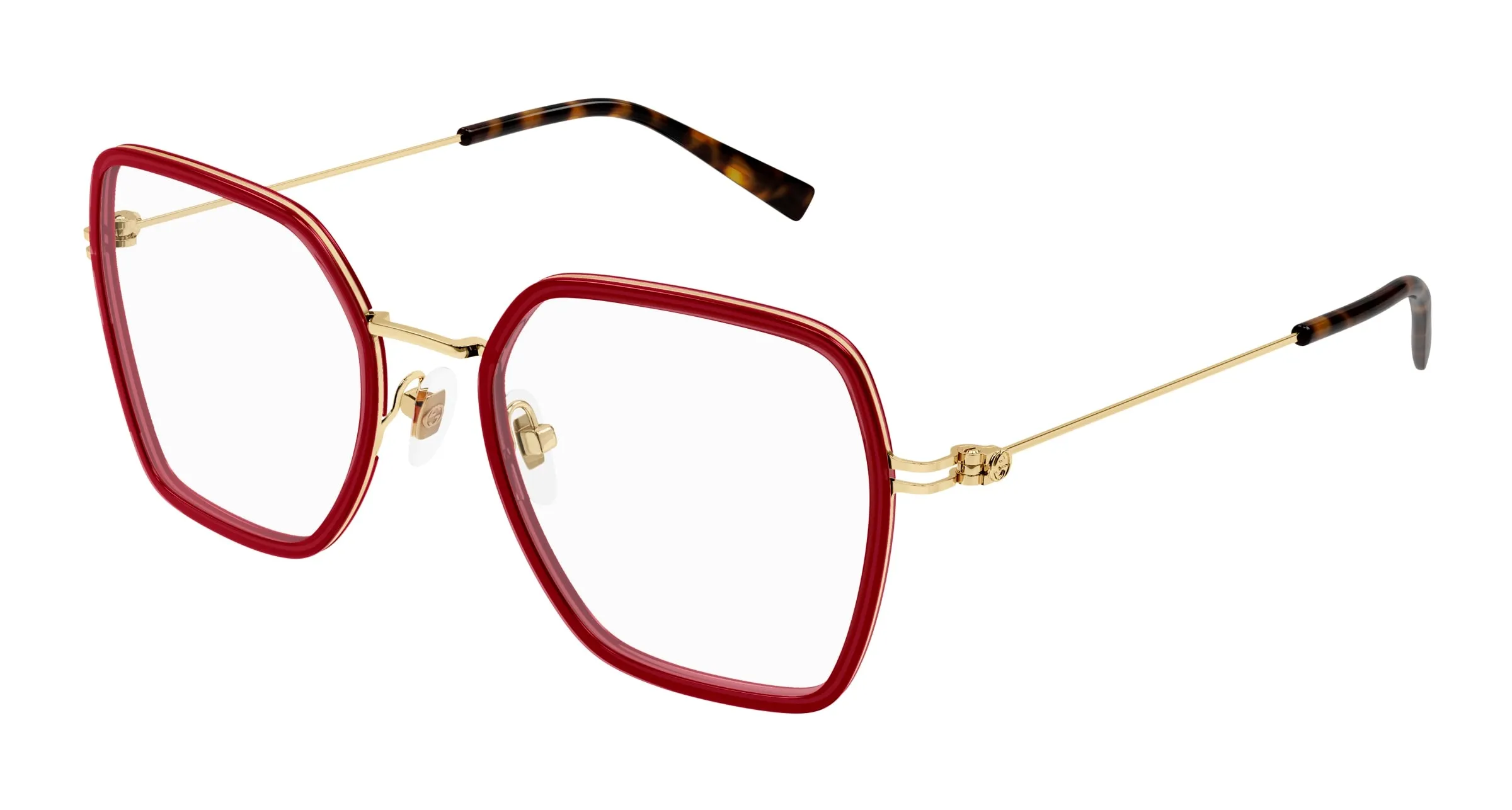 Gucci GG1850O 004 Montature da vista Iniettato Bordeaux Trasparente Squadrata - immagine 1