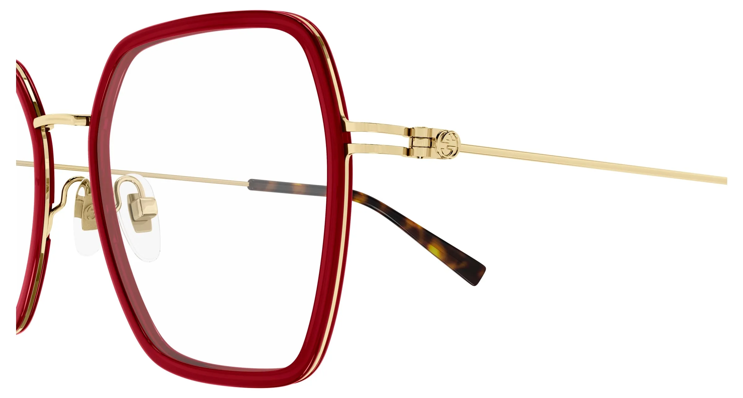 Gucci GG1850O 004 Montature da vista Iniettato Bordeaux Trasparente Squadrata - immagine 3