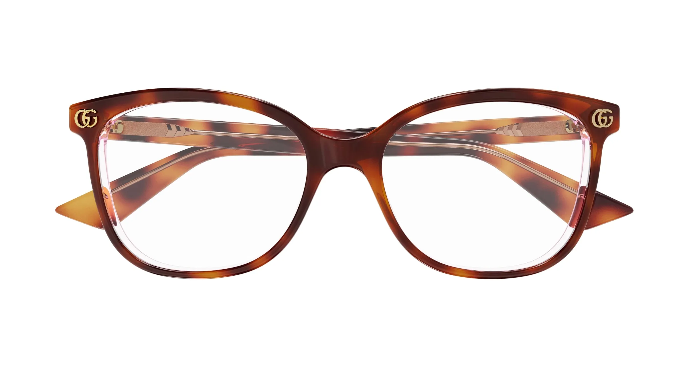 Gucci GG1816O 008 Montature da vista Acetato Havana Trasparente Squadrata - immagine 2